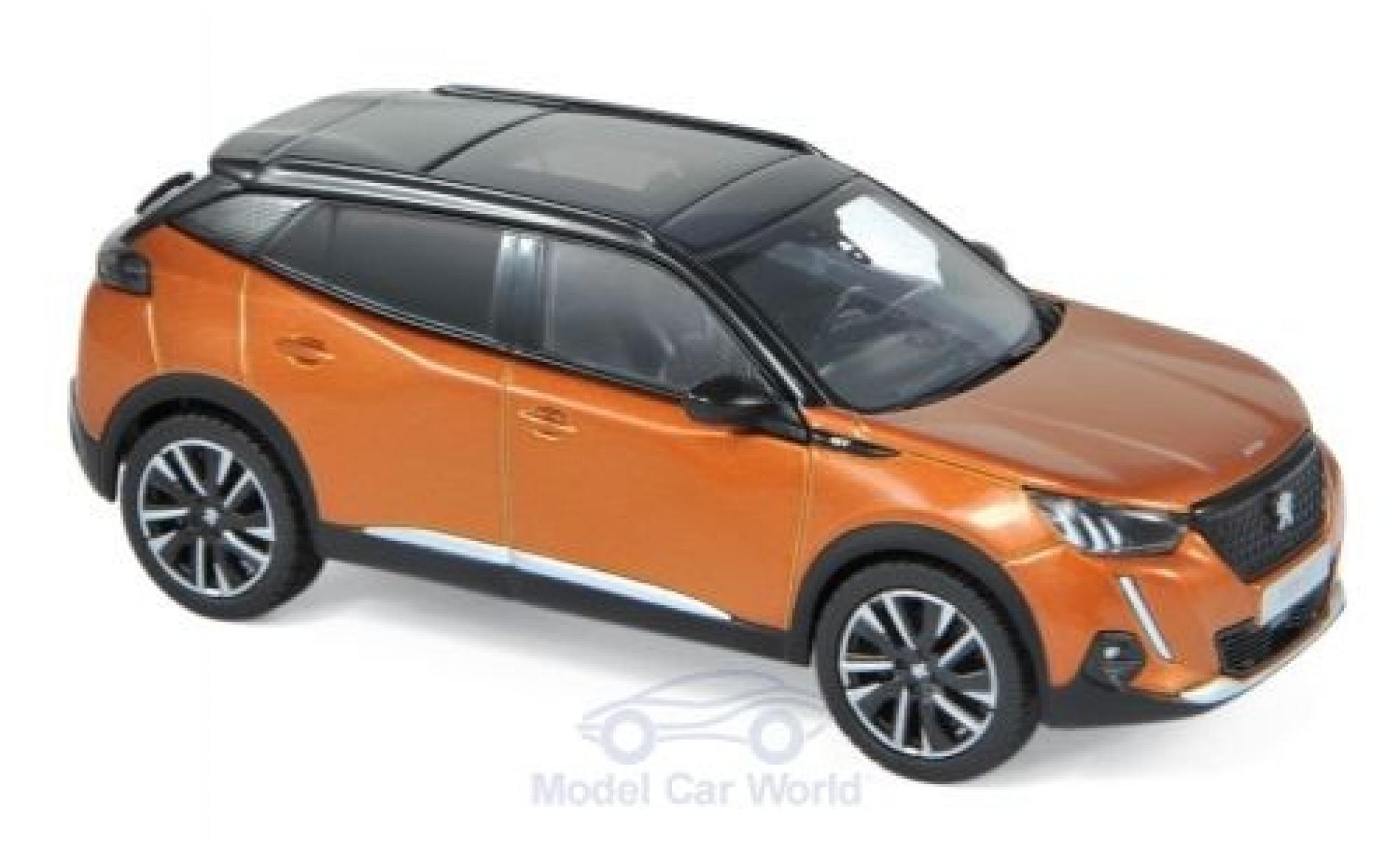 Peugeot 2008 1/43 Norev GT metallic oranje/zwart 2020 modelauto