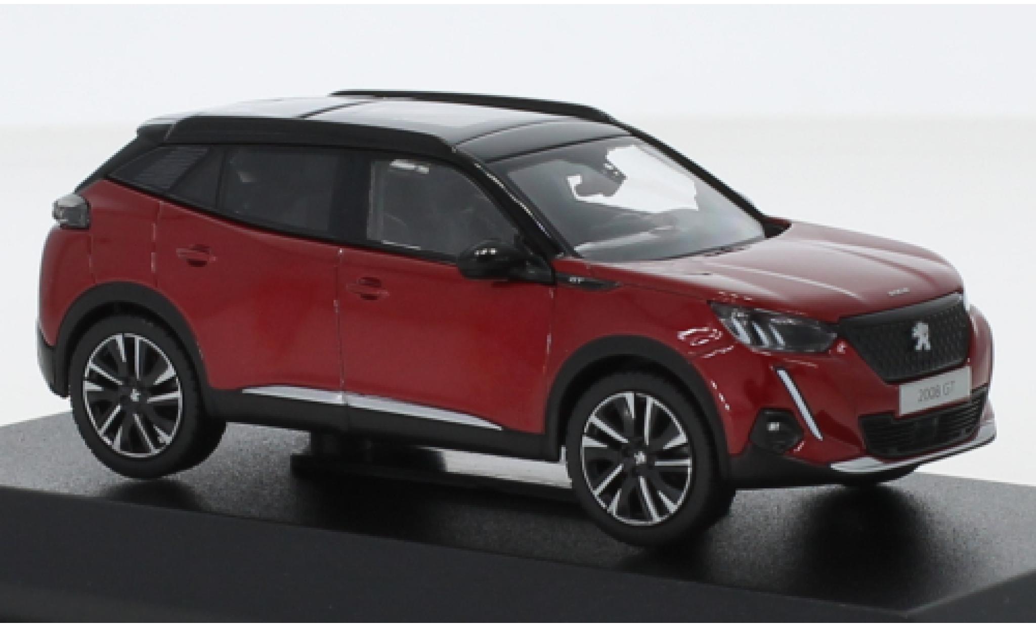 Peugeot 2008 1/43 Norev GT metallic rood/zwart 2020 modelauto