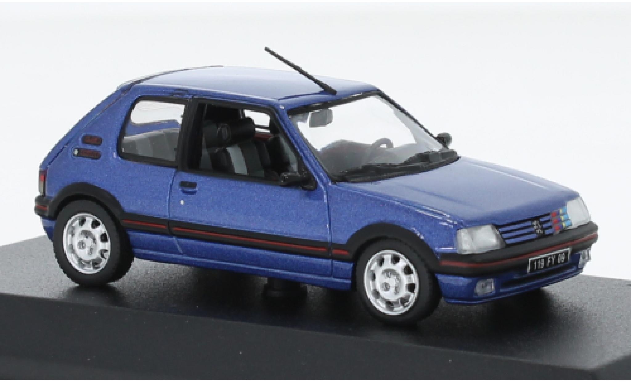 Peugeot 205 1/43 Norev GTI 1.9 metallic blauw 1992 1:43 modelauto
