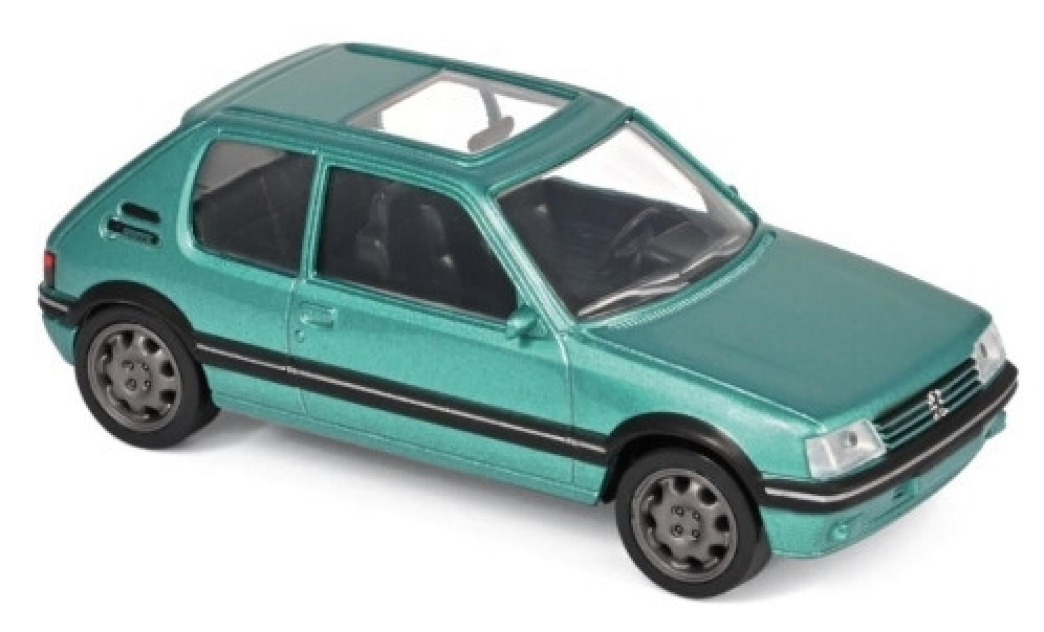 Peugeot 205 1/43 Norev GTi metallic groen 1992 Jetcar modelauto