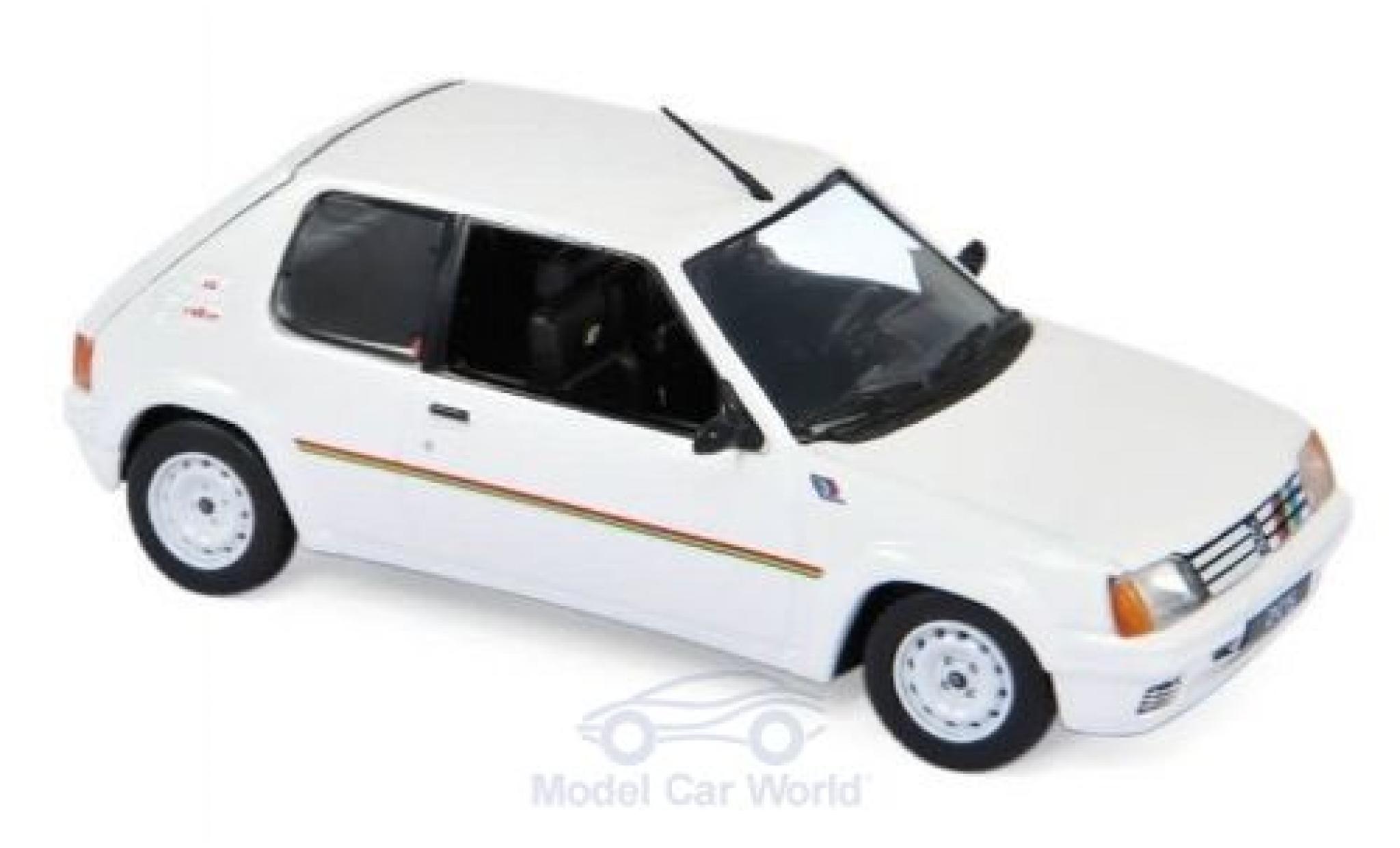 Peugeot 205 1/43 Norev Rallye wit/Dekor 1988 modelauto