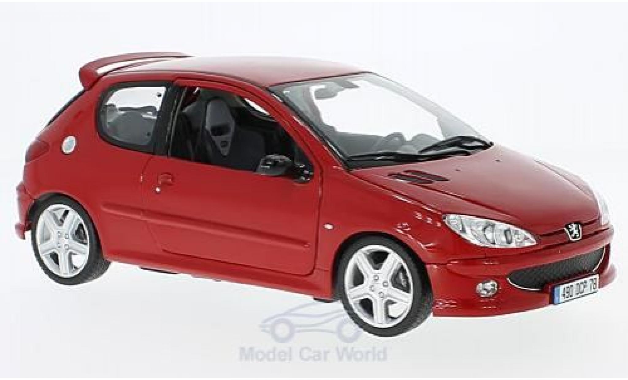 Peugeot 206 RC 1/18 Norev RC rood 2003 modelauto