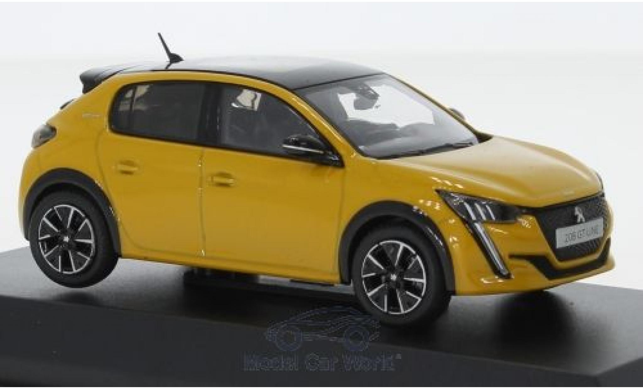 Peugeot 208 1/43 Norev GT geel/zwart 2019 modelauto