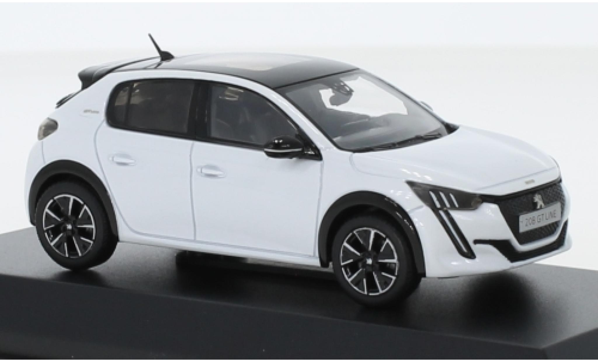 Peugeot 208 1/43 Norev GT Line metallic wit 2019 modelauto