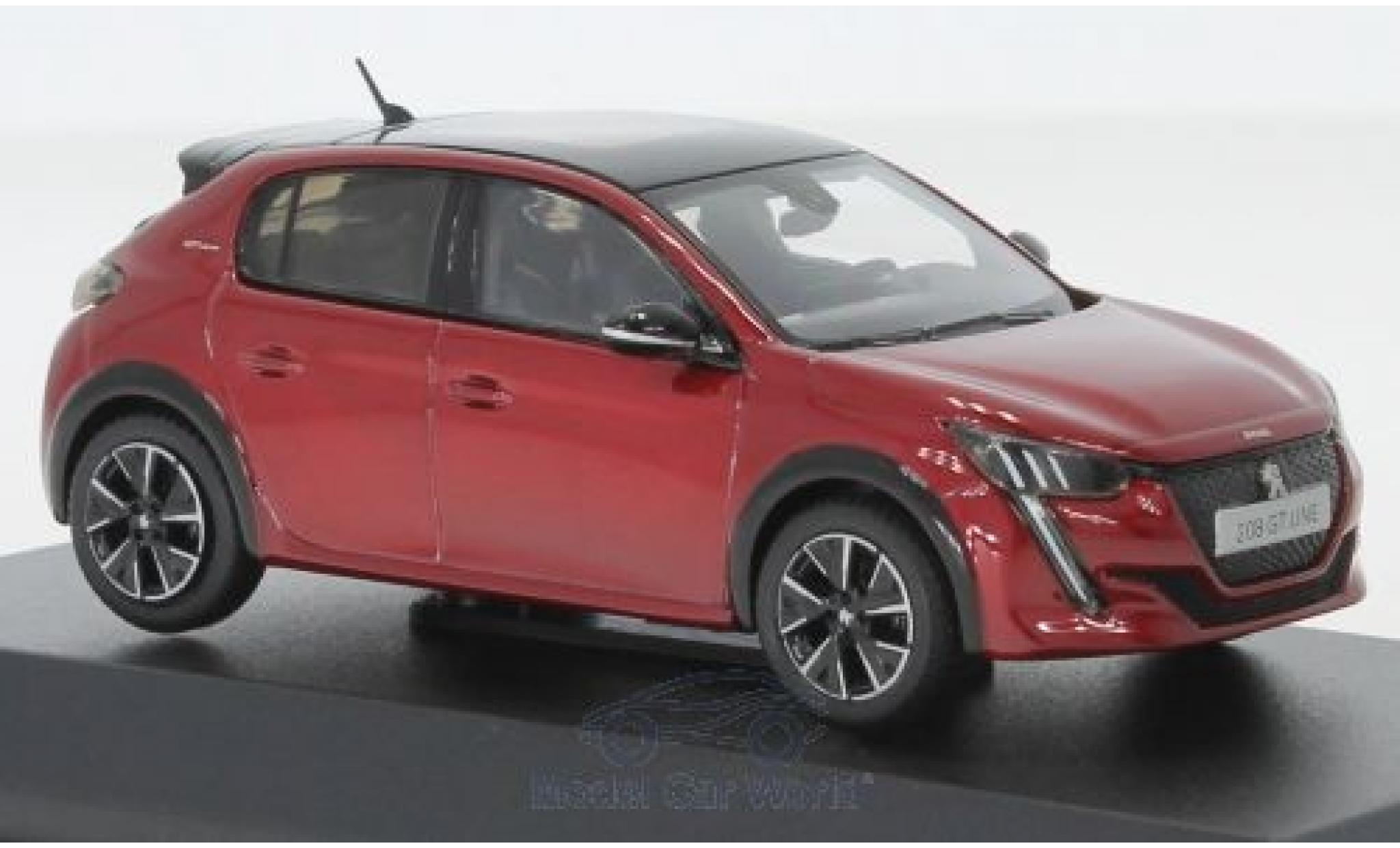 Peugeot 208 1/43 Norev GT rood/zwart 2019 modelauto