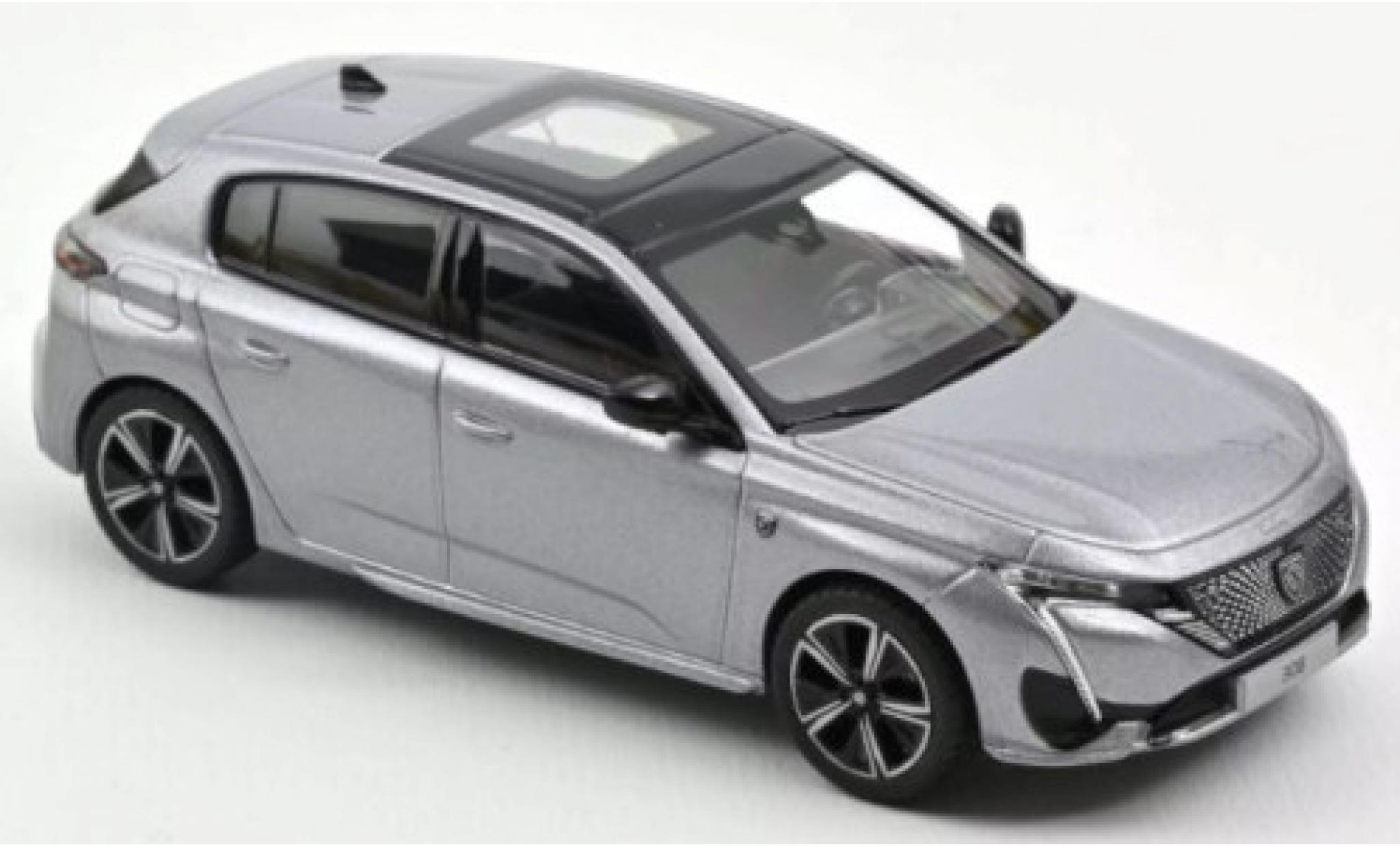 Peugeot 308 1/43 Norev GT metallic grijs 2021 modelauto