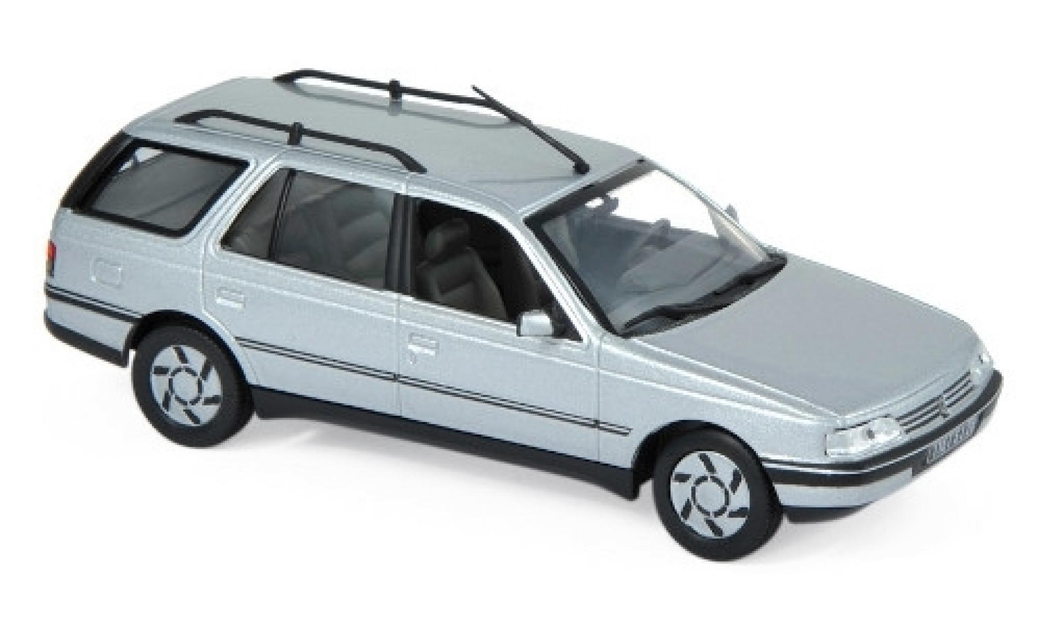 Peugeot 405 1/43 Norev Stationwagen metallic grijs 1991 modelauto