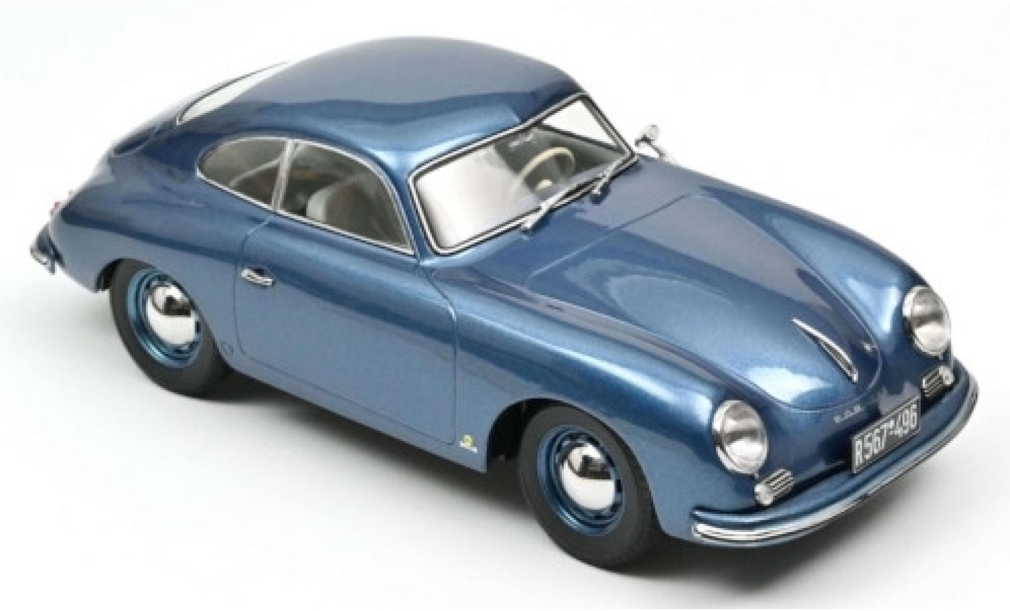 Porsche 356 1/18 Norev Coup&eacute; metallic blauw 1952 modelauto
