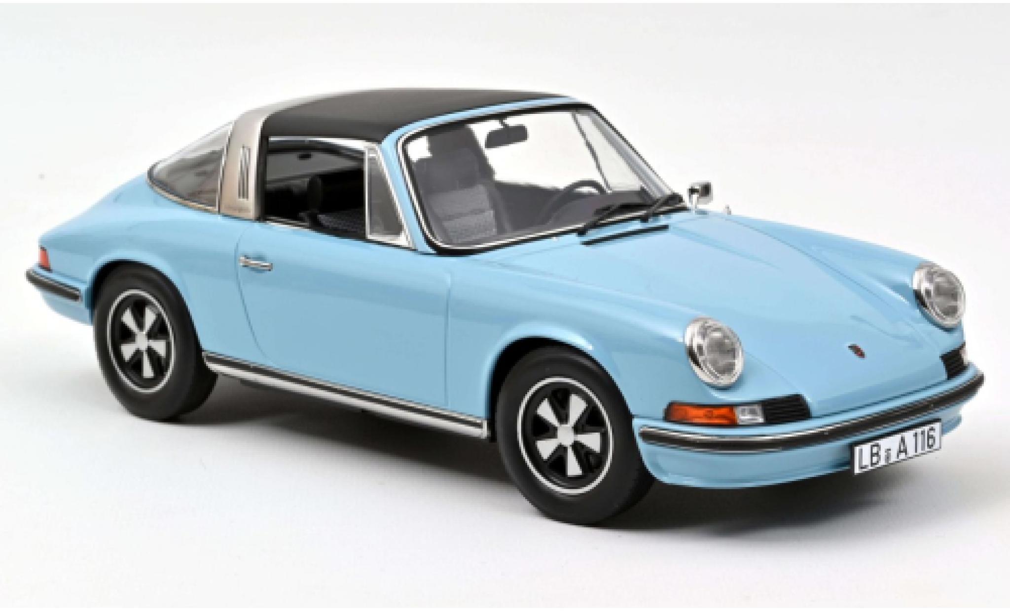 Porsche 911 1/18 Norev S Targa blauw 1973 modelauto