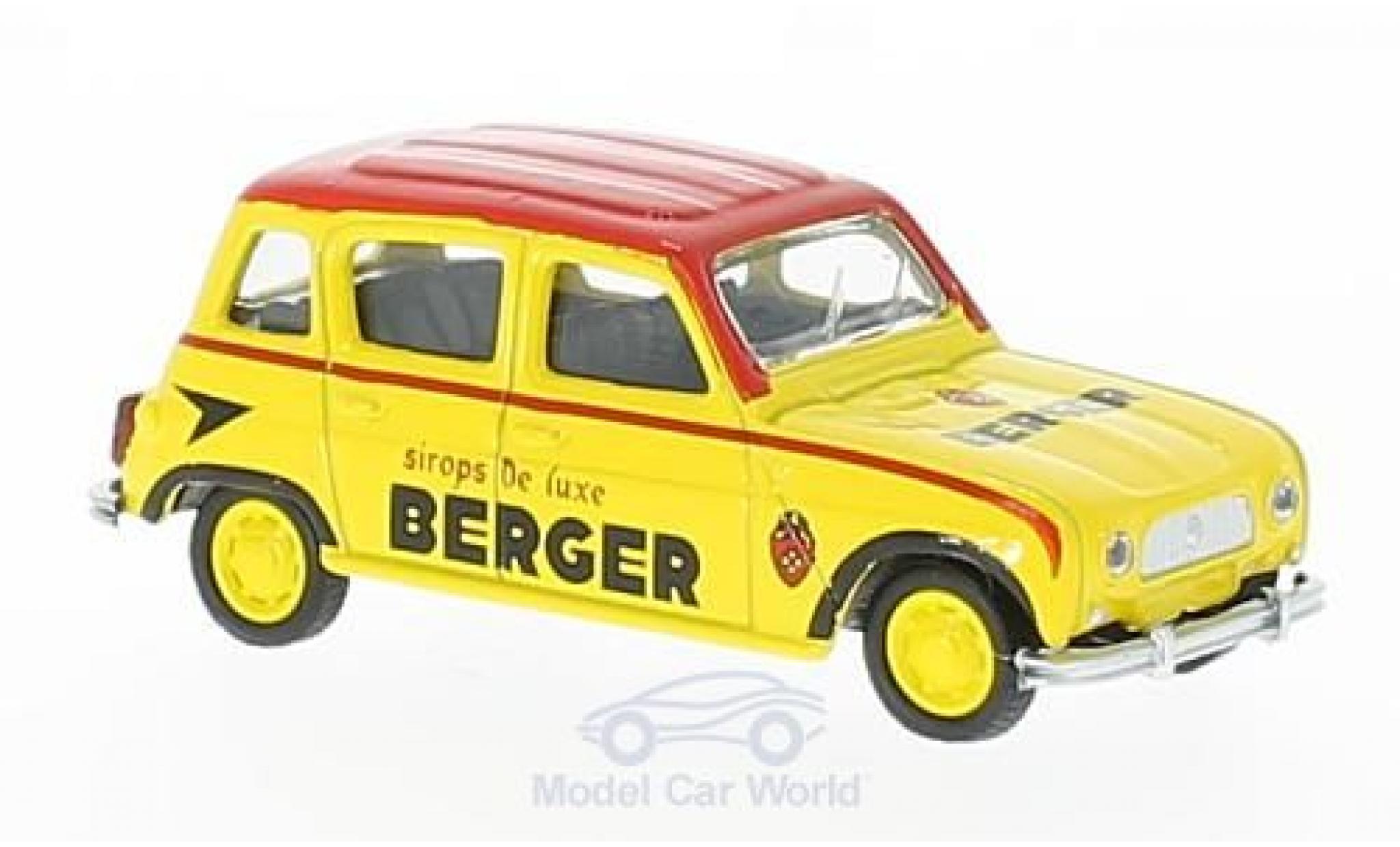 Renault 4 L 1/64 Norev geel/rood Cycliste Berger (F) 196 modelauto