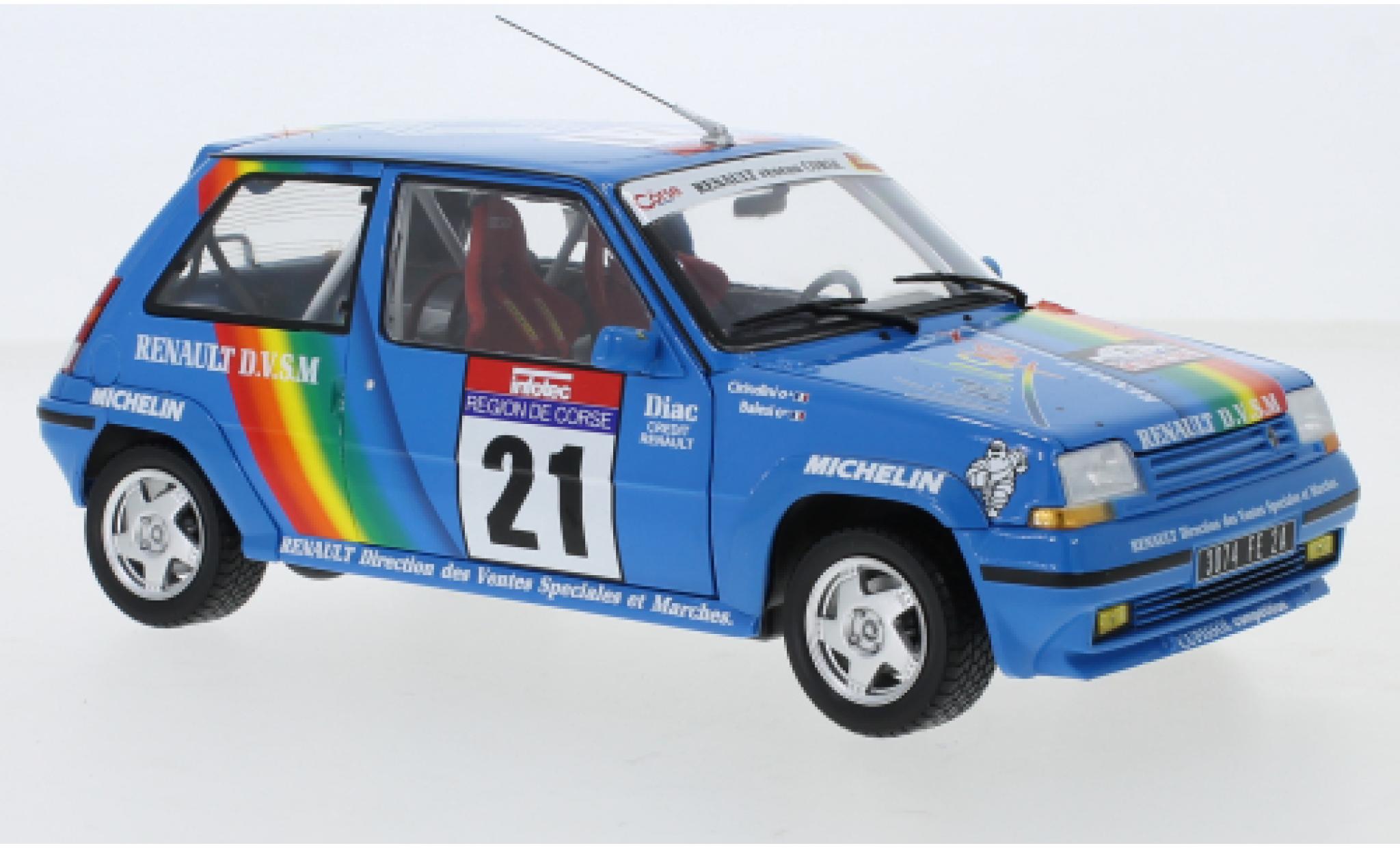 Renault 5 GT Turbo 1/18 Norev Supercinq GT Turbo No.21 Tour de Corse 1990 J-P.Cirindini/C.Balesi modelauto