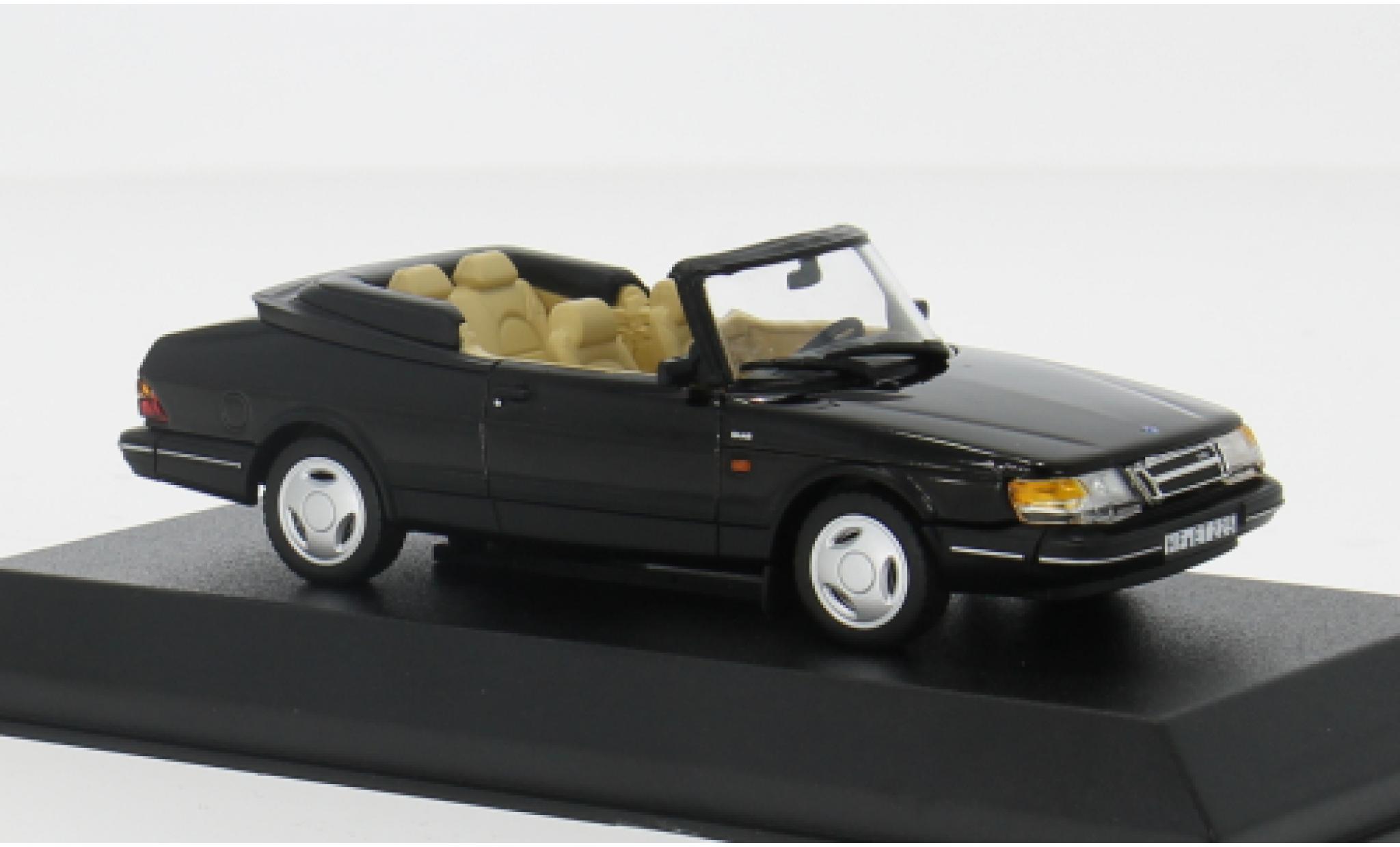 Saab 900 1/43 Norev Turbo Cabriolet zwart 1992 1:43 modelauto