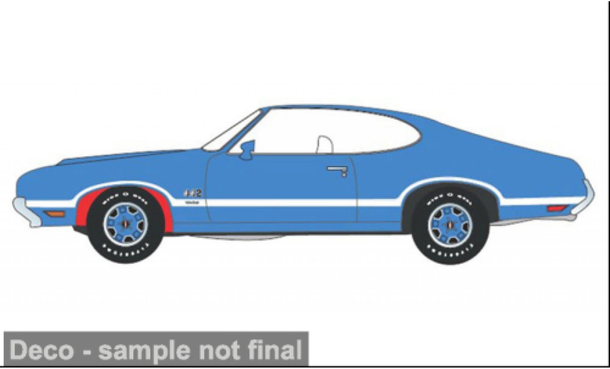 Oldsmobile 442 1/18 ACME W30 blauw 1971 1:18 modelauto