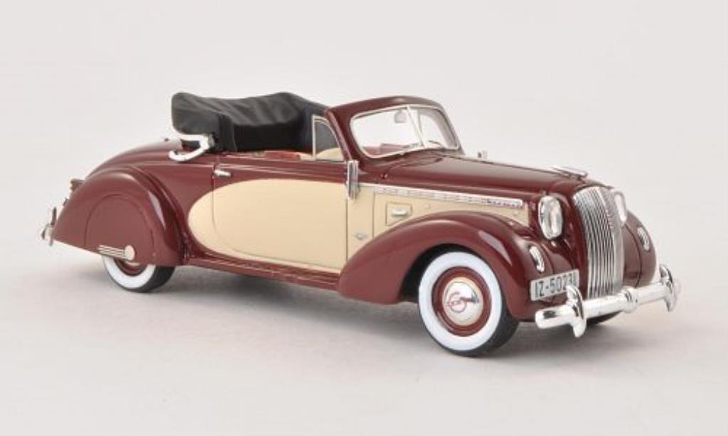 Opel Admiral 1/43 Matrix Hebmuller Cabrio rood/beige 1938 modelauto