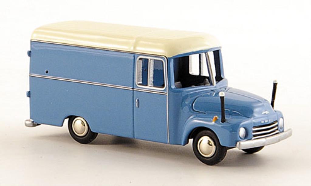Opel Blitz 1/87 Bub 1.75t Kasten blauw/wit modelauto