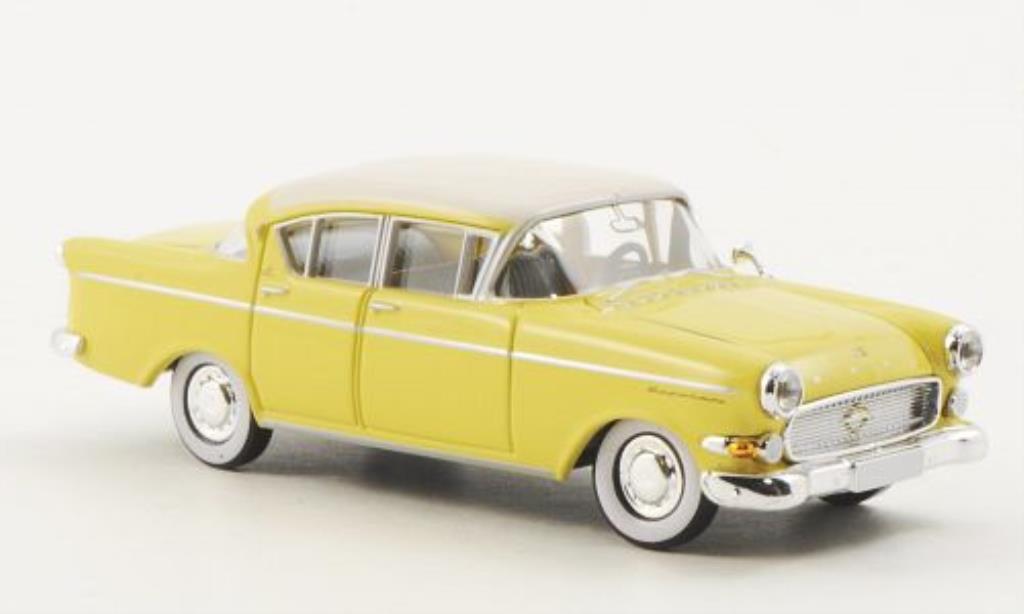 Opel Kapitan 1/87 Brekina P 2.5 geel/wit modelauto