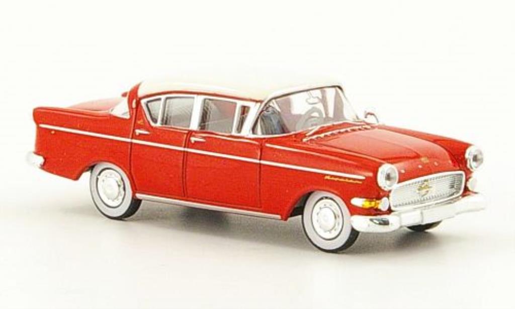 Opel Kapitan 1/87 Brekina P-L 2.5 rood/wit 1958 modelauto