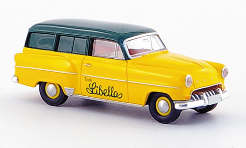 Opel Olympia 1/87 Brekina Caravan Libella geel/grun modelauto