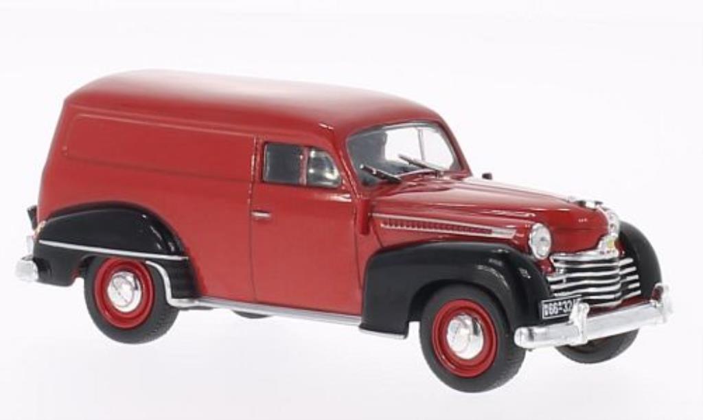 Opel Olympia 1/43 WhiteBox Bestelwagen rood/zwart 1950 modelauto