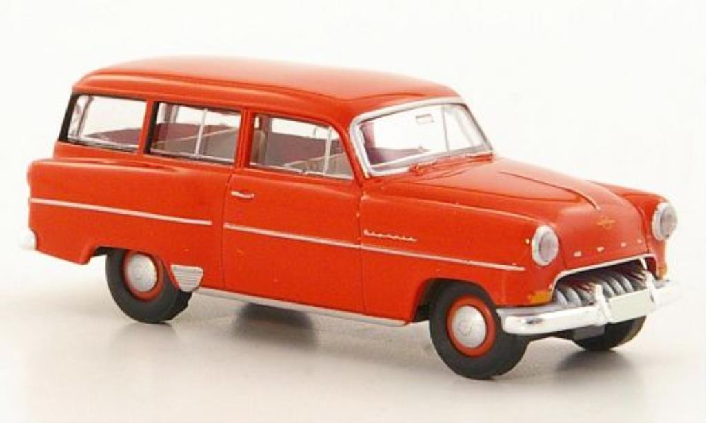 Opel Olympia 1/87 Brekina Rekord Caravan rood modelauto