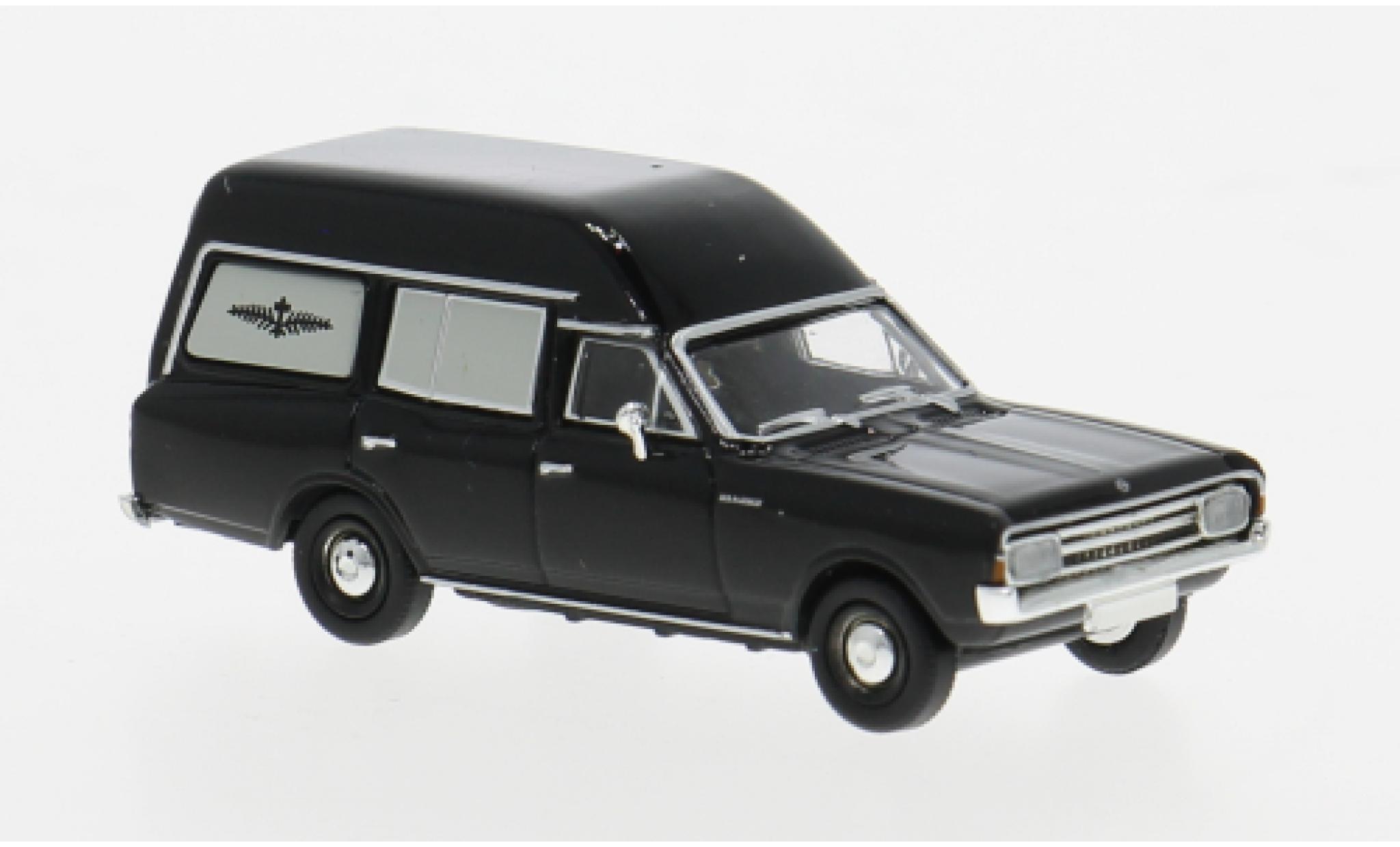 Opel Rekord 1/87 Brekina C Bestattungswagen zwart 1968 1:87 modelauto