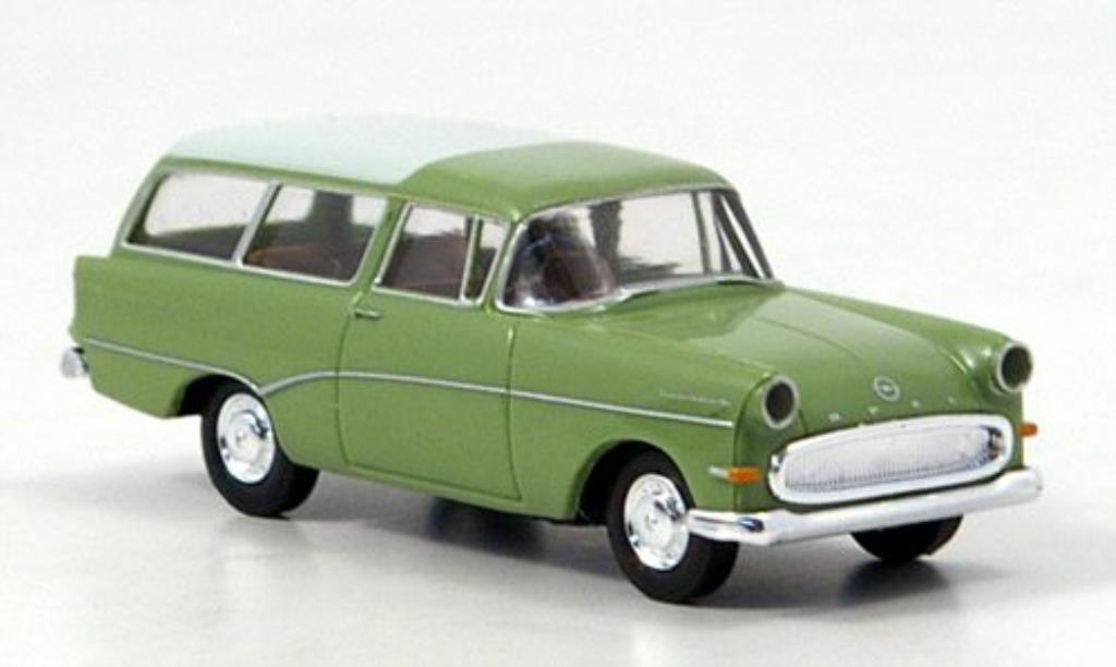 Opel Rekord 1/87 Brekina P 1 Caravan grun/wit 1957 modelauto