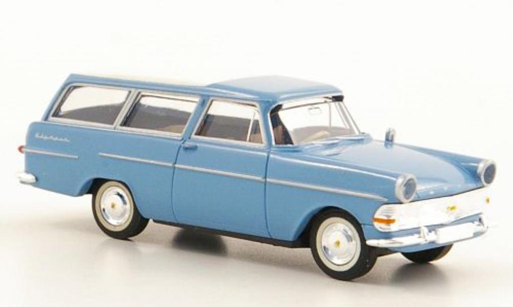 Opel Rekord 1/87 Brekina PII Caravan blauw/wit modelauto