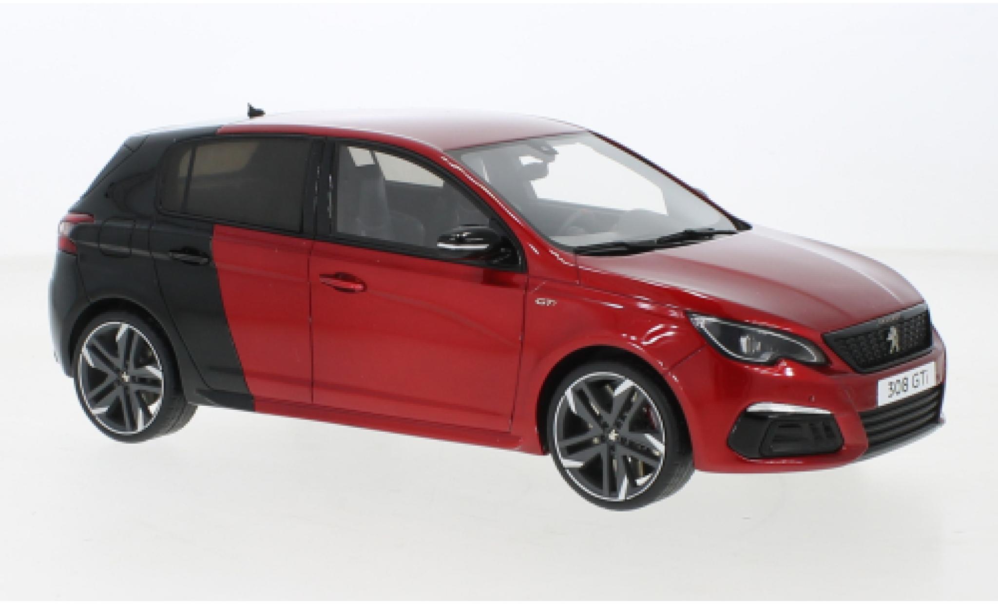 Peugeot 308 1/18 Ottomobile GTI metallic rood/metallic zwart 2018 modelauto