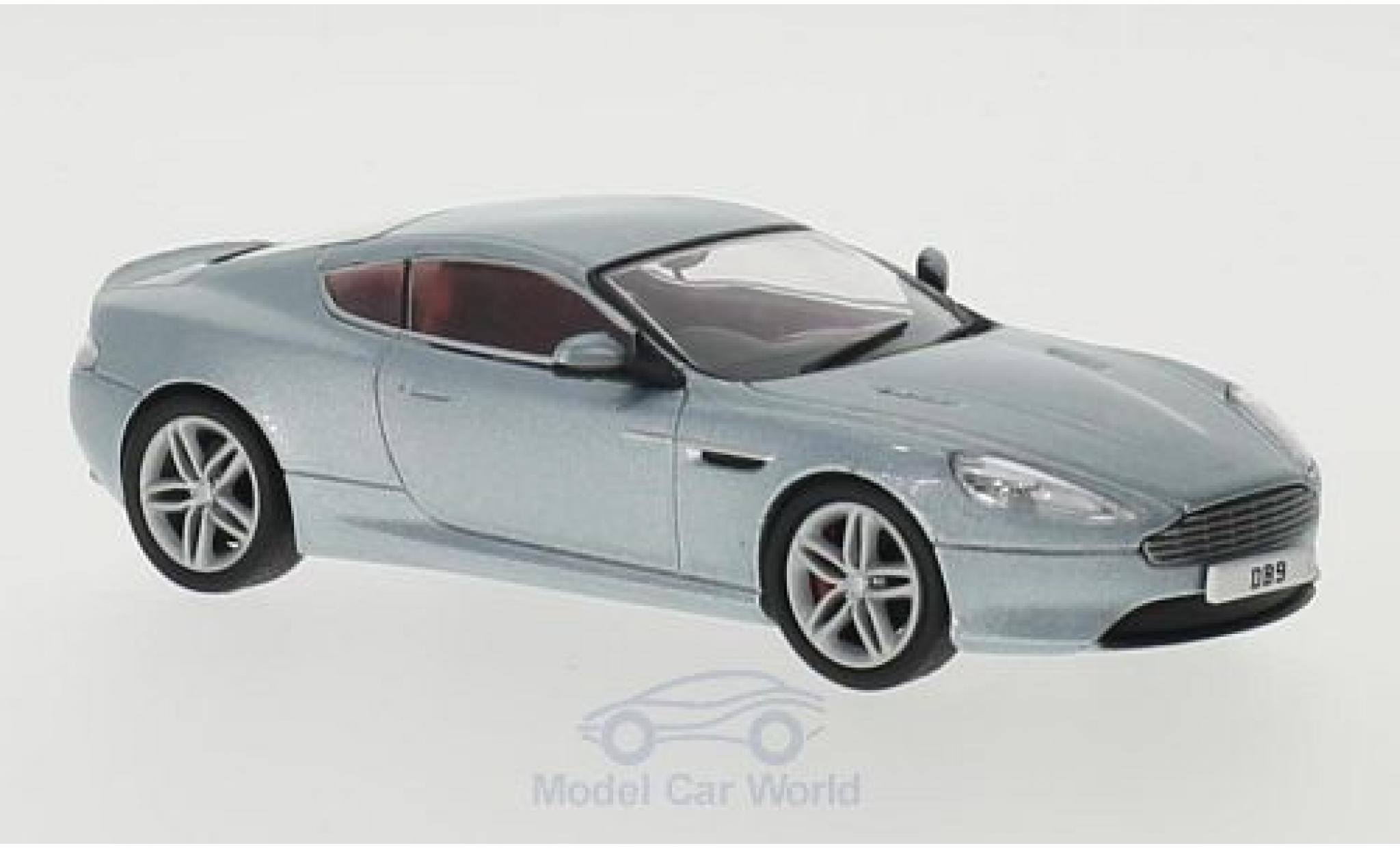 Aston Martin DB9 1/43 Oxford Coupe metallic blauw RHD modelauto