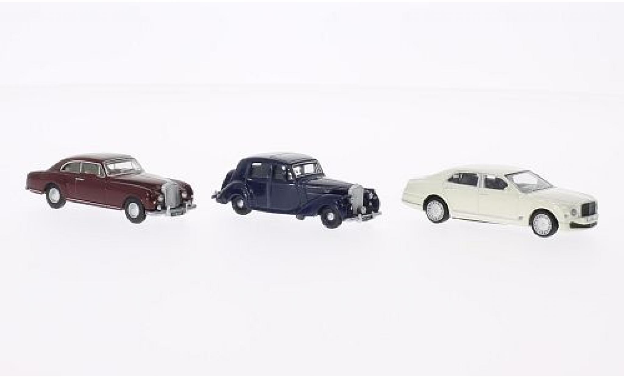 Bentley 3 1/76 Oxford er-Set: MkVI - dkl.-blauw Continental - dkl.-rood Mulsanne - wit blauw/rood modelauto