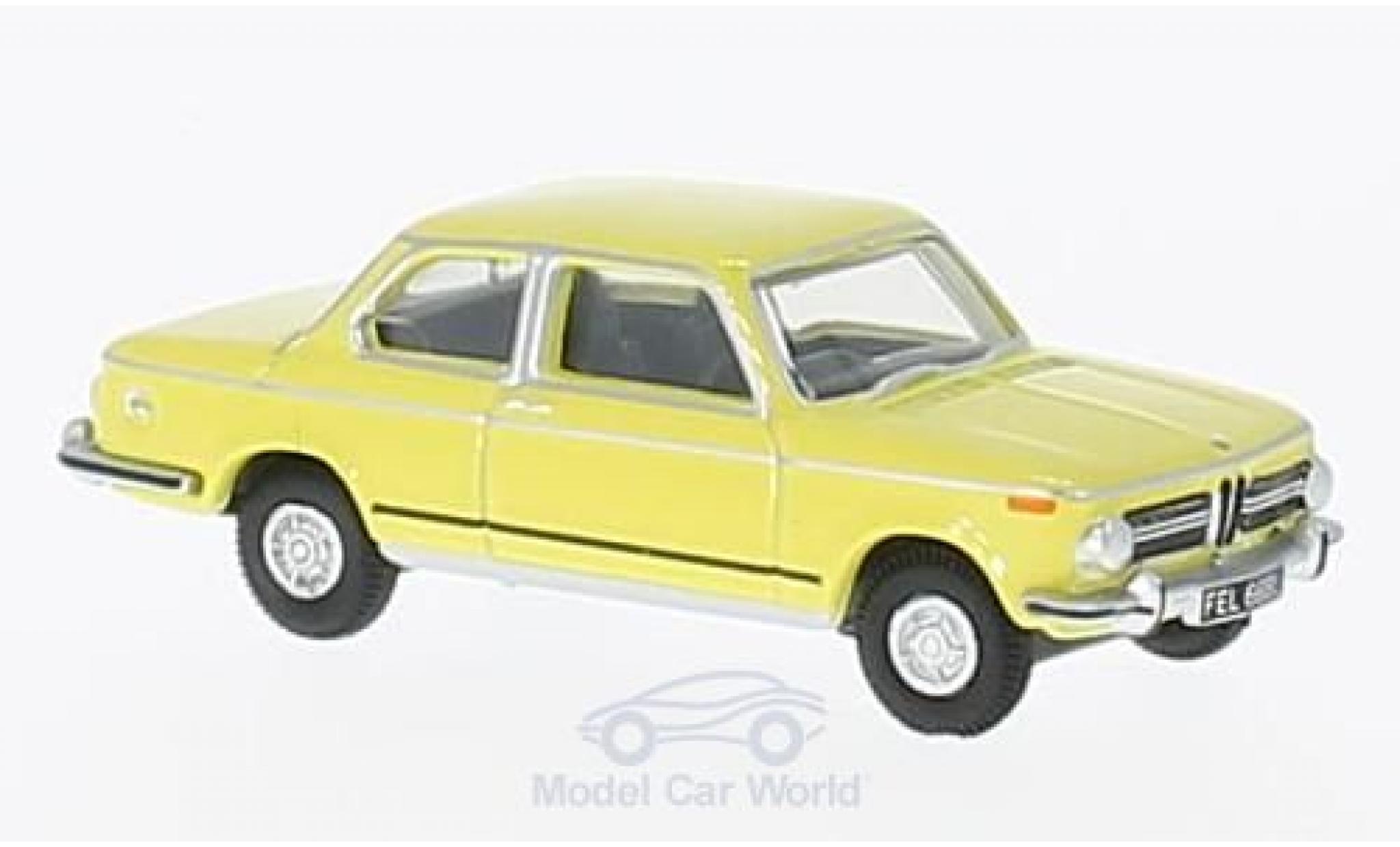 Bmw 2002 1/76 Oxford geel RHD modelauto