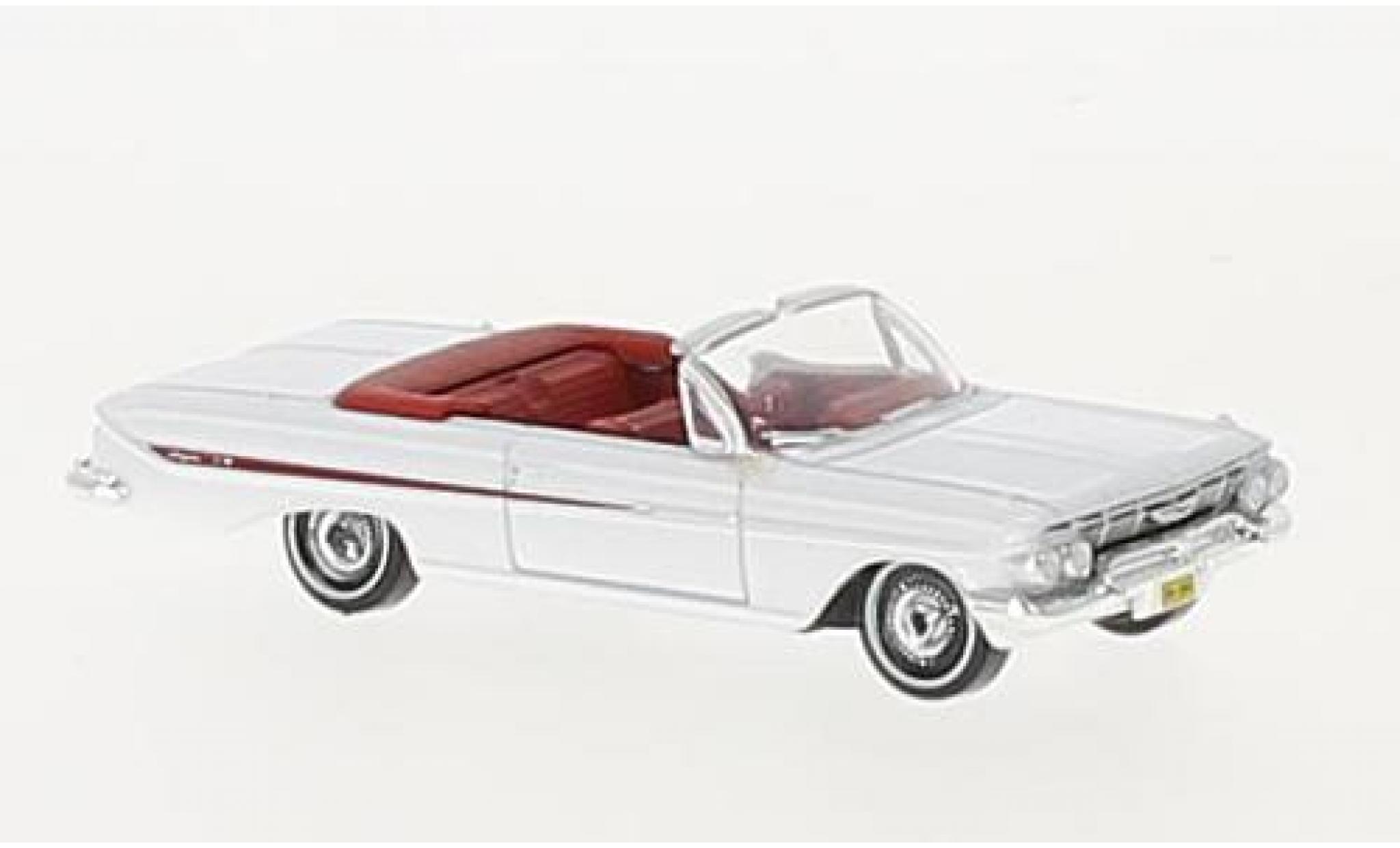 Chevrolet Impala 1/87 Oxford Cabriolet wit/rood 1961 modelauto