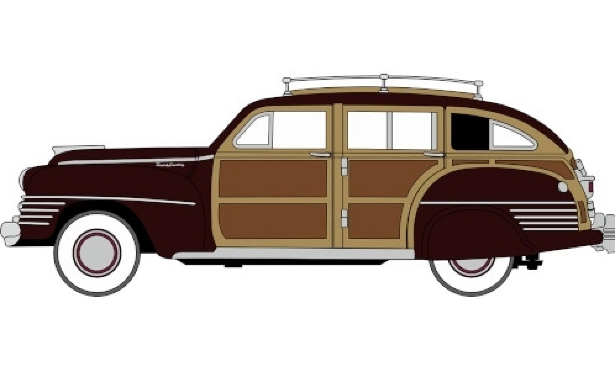 Chrysler Town & Country 1/87 Oxford Woody Wagon rood/Holzoptik 1942 modelauto