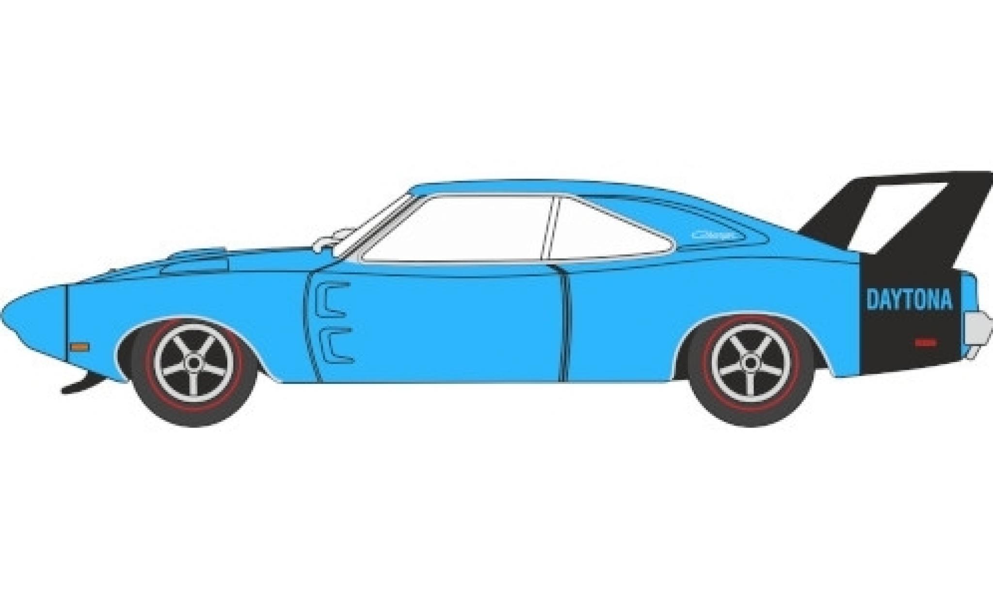 Dodge Charger 1/87 Oxford Daytona blauw/zwart 1969 modelauto