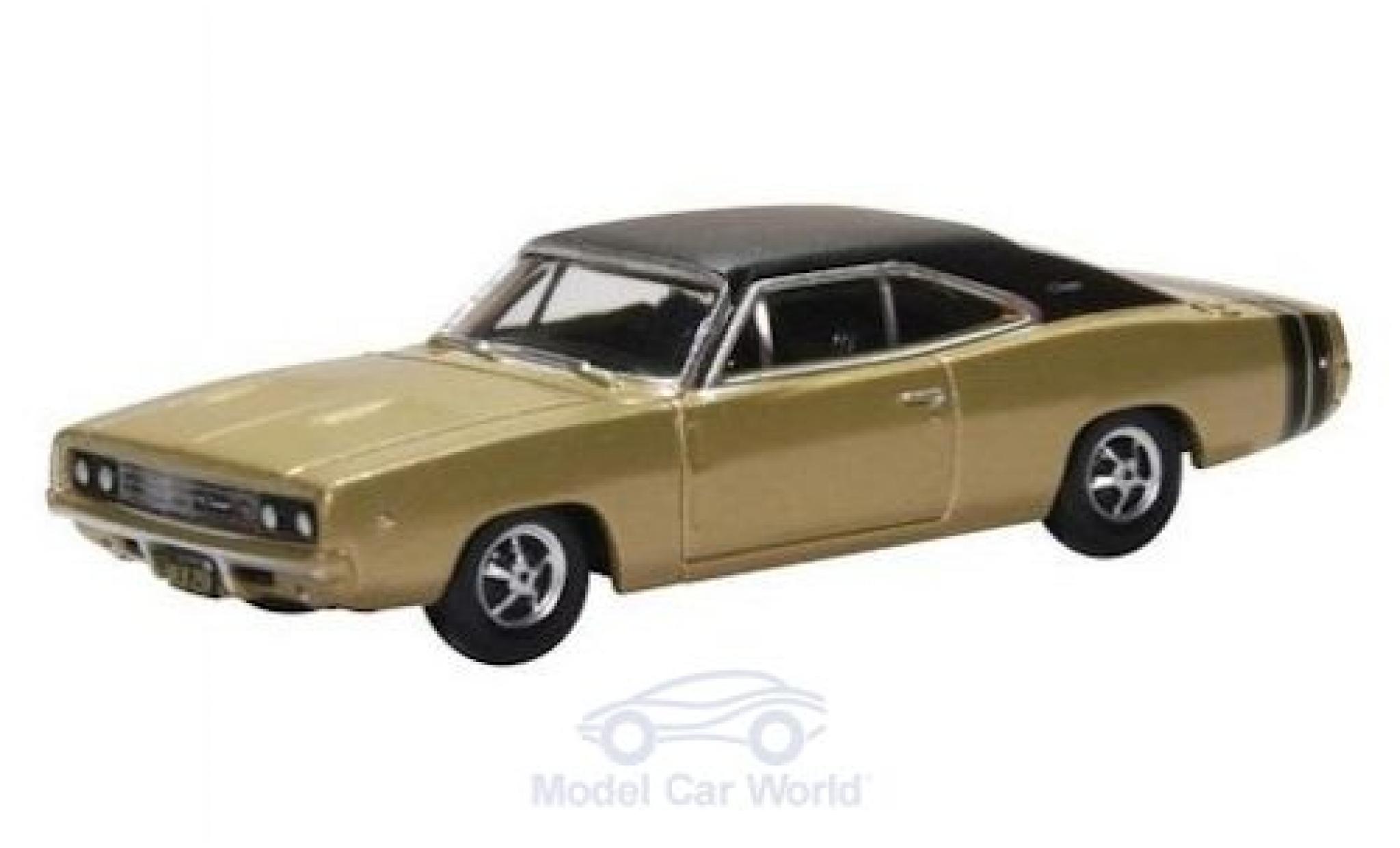Dodge Charger 1/87 Oxford gold/matt-zwart 1968 modelauto