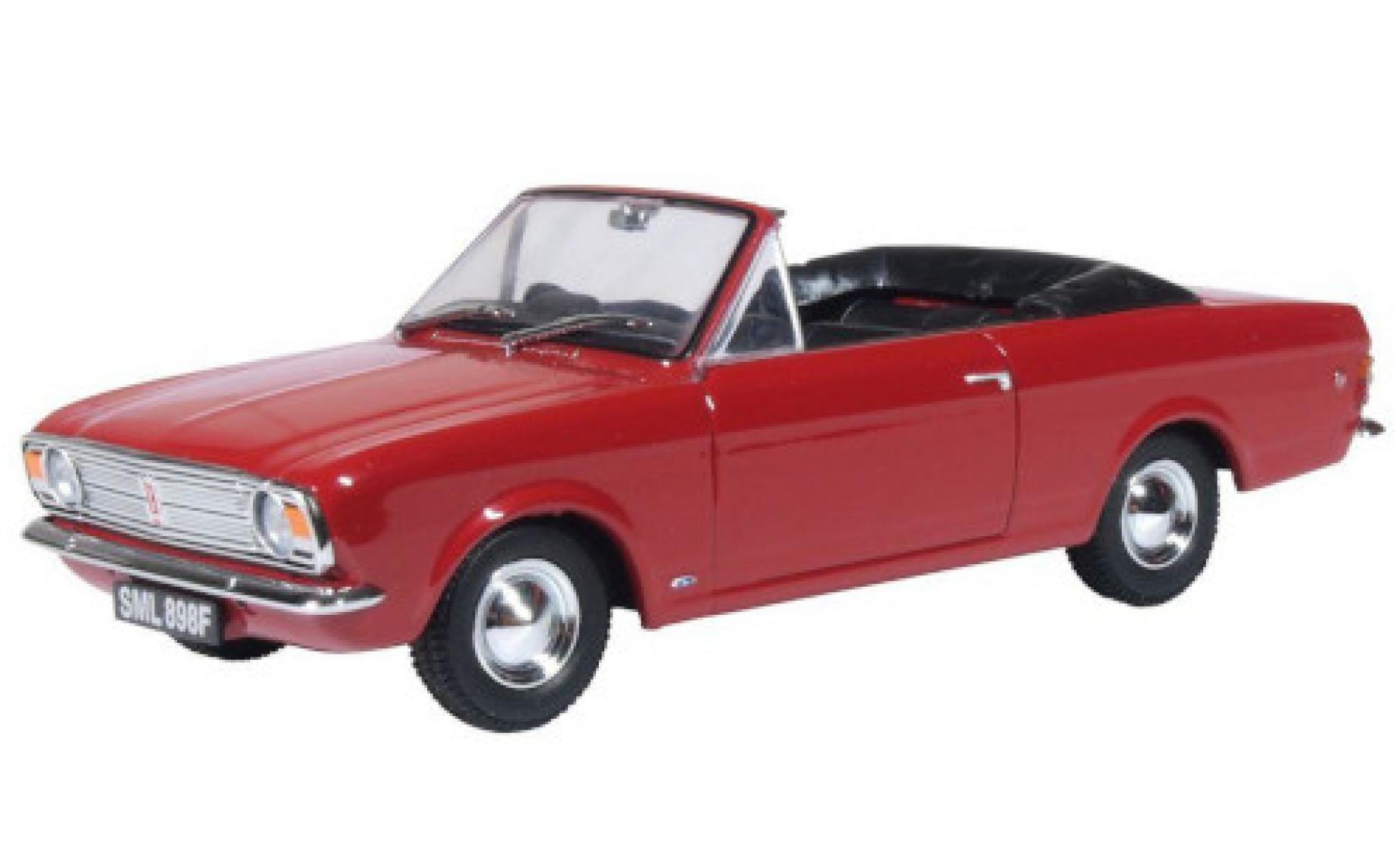 Ford Cortina 1/43 Oxford Crayford Cabriolet rood RHD ge&ouml;ffnetes Verdeck modelauto