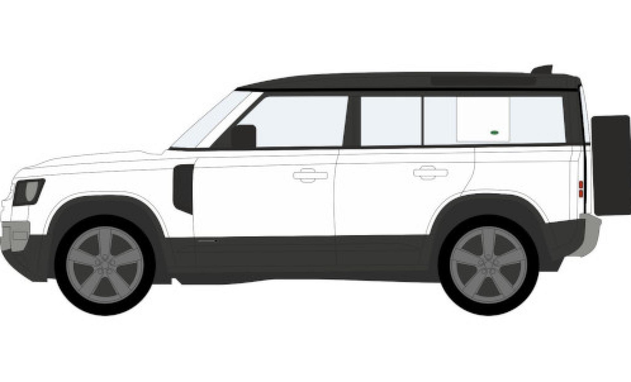 Land Rover Defender 1/76 Oxford 110X wit modelauto