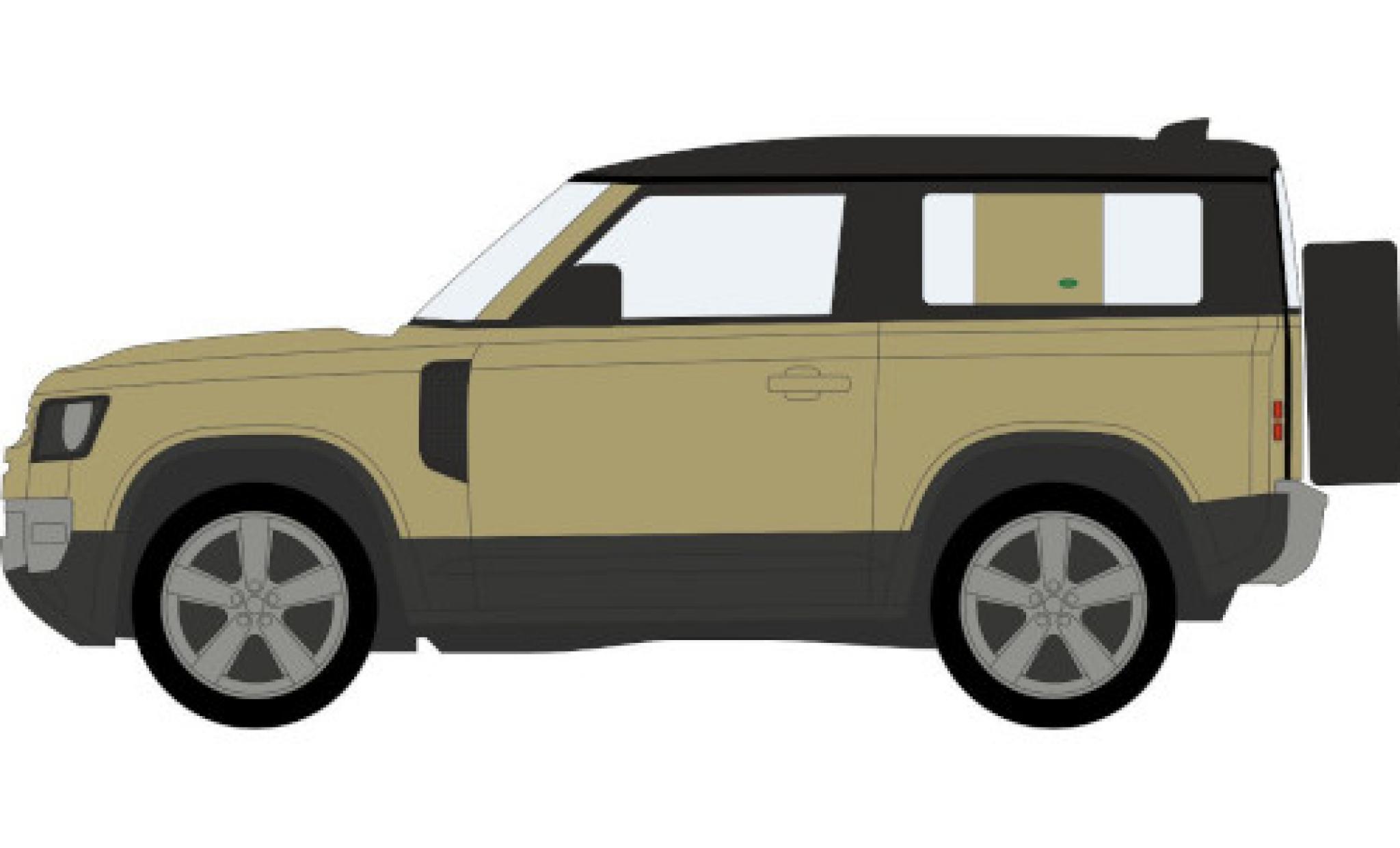 Land Rover Defender 1/76 Oxford 90 grijs modelauto