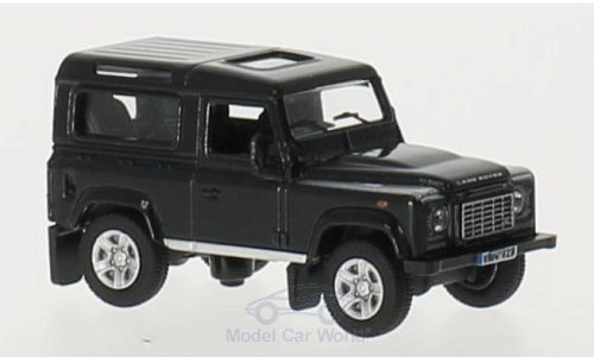 Land Rover Defender 1/76 Oxford 90 zwart RHD Station Wagon modelauto