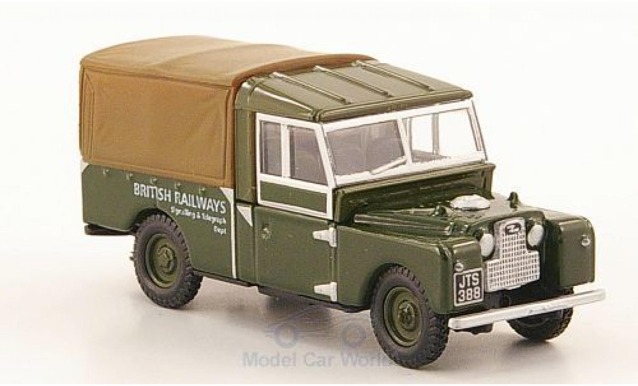 Land Rover Series 1 1/76 Oxford 109 oliv/bruin British Railways modelauto