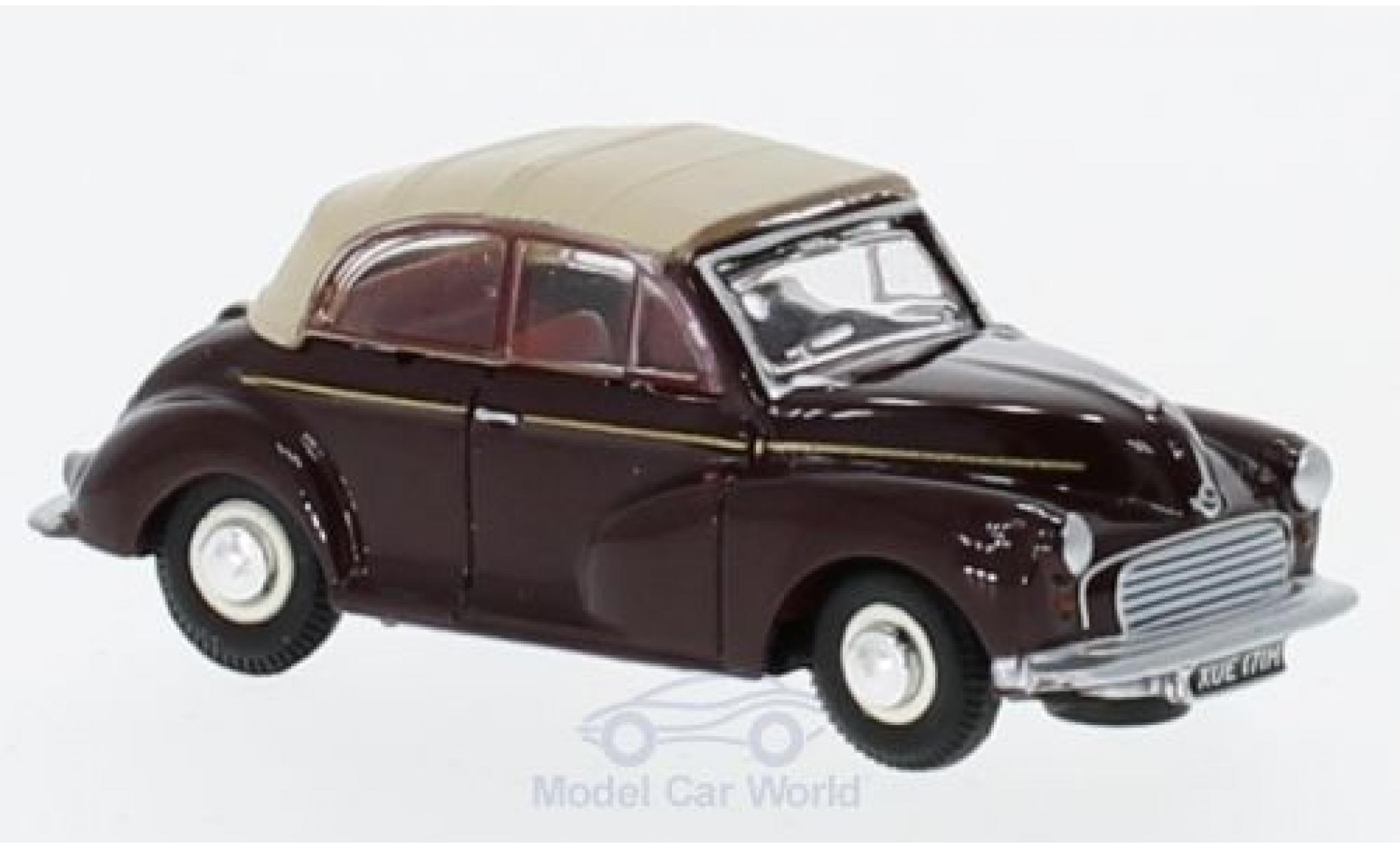 Morris Minor 1/76 Oxford Cabriolet rood/beige modelauto