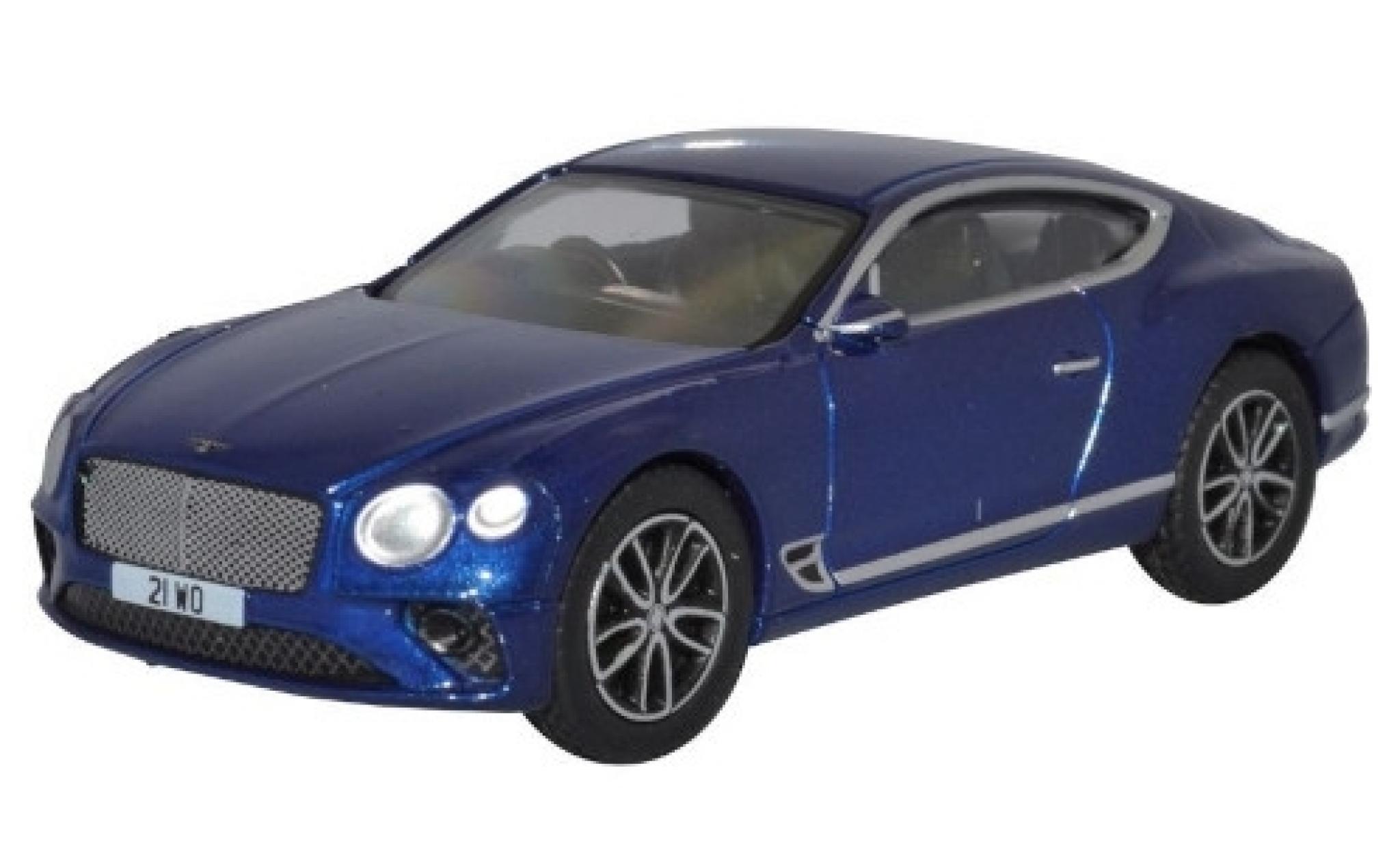 Bentley Continental 1/76 Oxford GT blauw RHD modelauto