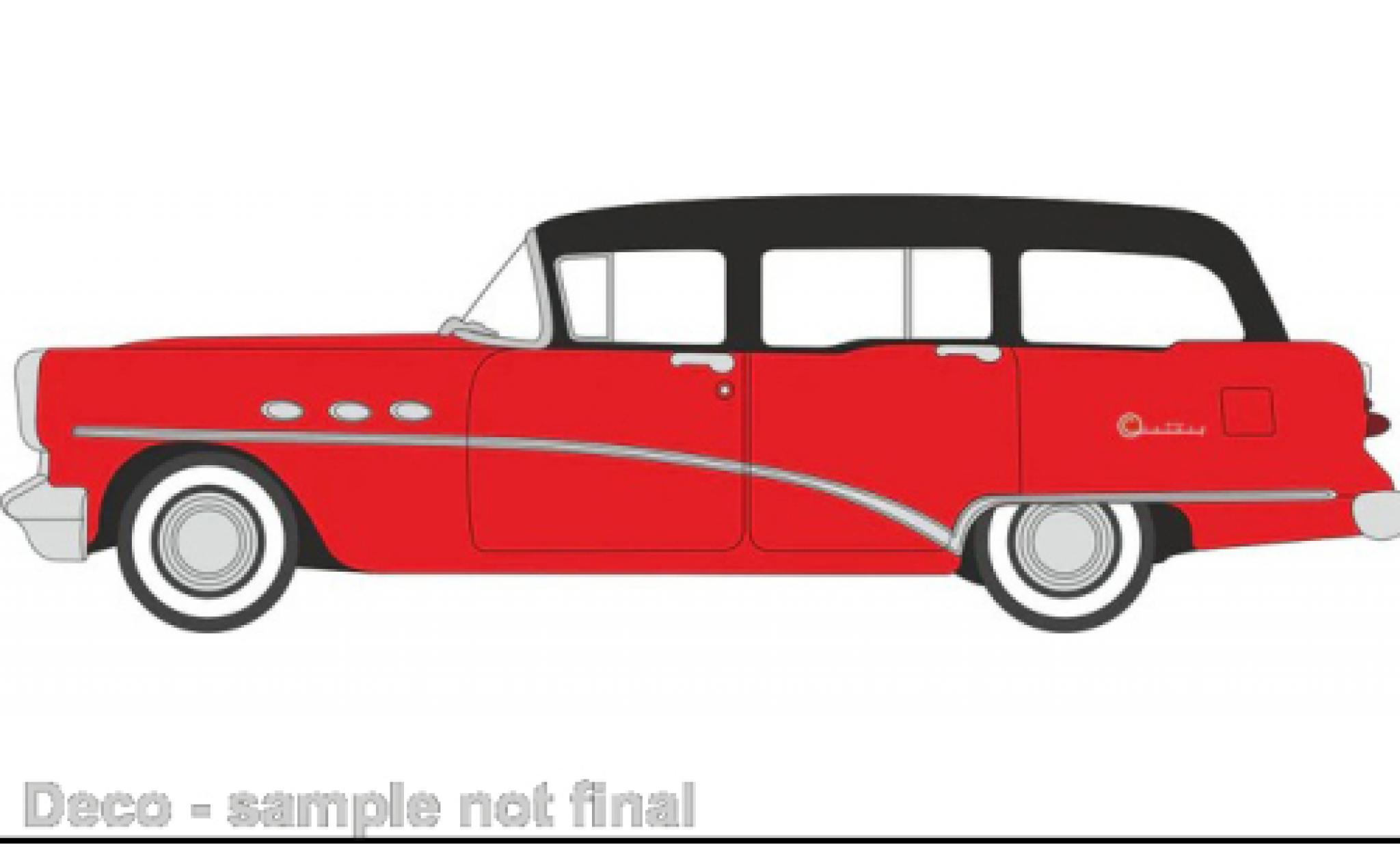Buick Century 1/87 Oxford Estate rood/zwart 1954 modelauto