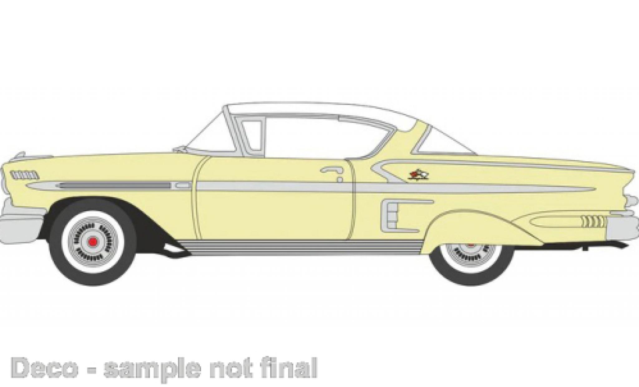 Chevrolet Impala 1/87 Oxford Sport Coupe geel/wit 1958 modelauto
