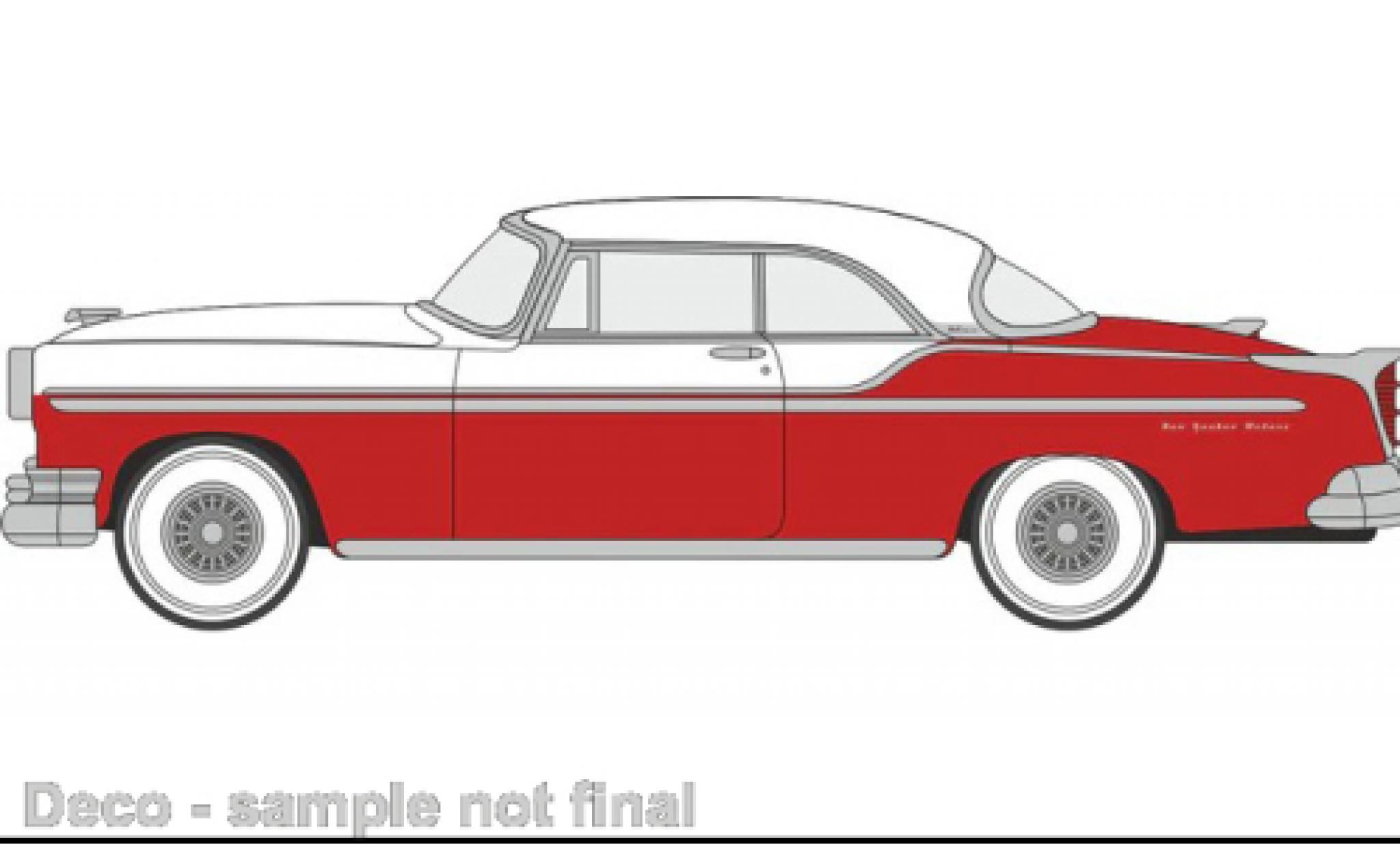 Chrysler New Yorker 1/87 Oxford Deluxe Coupe St.Regis rood/wit 1955 modelauto