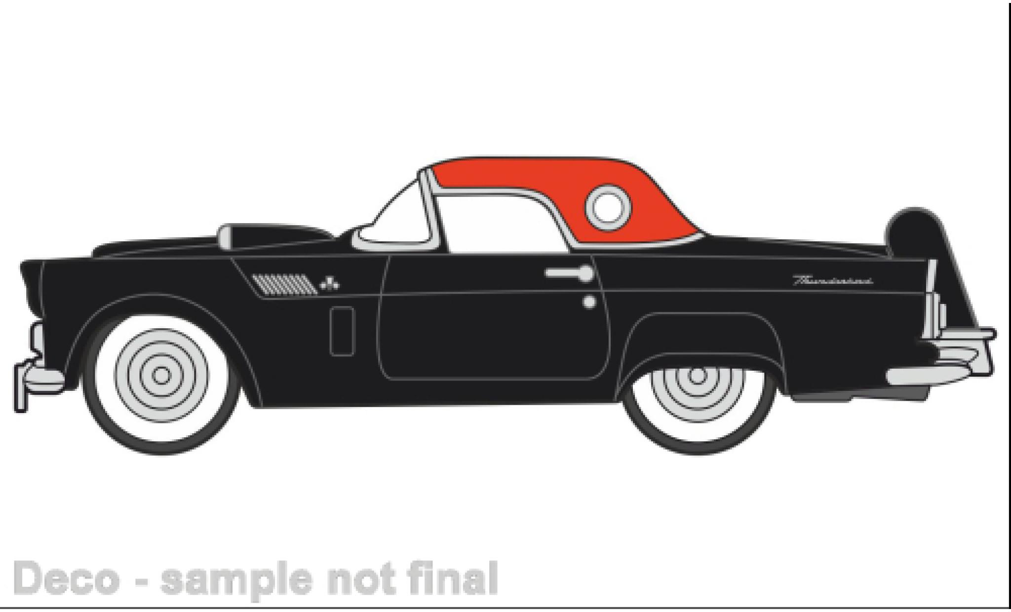 Ford Thunderbird 1/87 Oxford zwart/rood 1956 modelauto