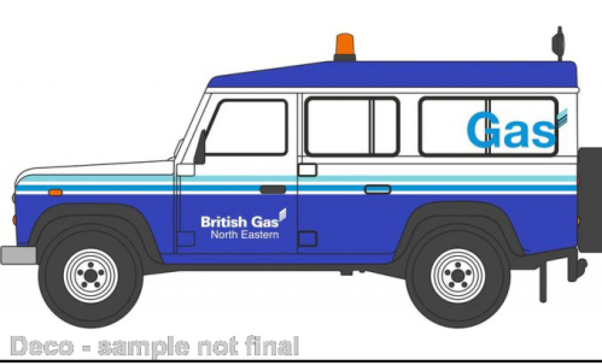 Land Rover Defender 1/76 Oxford LWB Station Wagon British Gas modelauto
