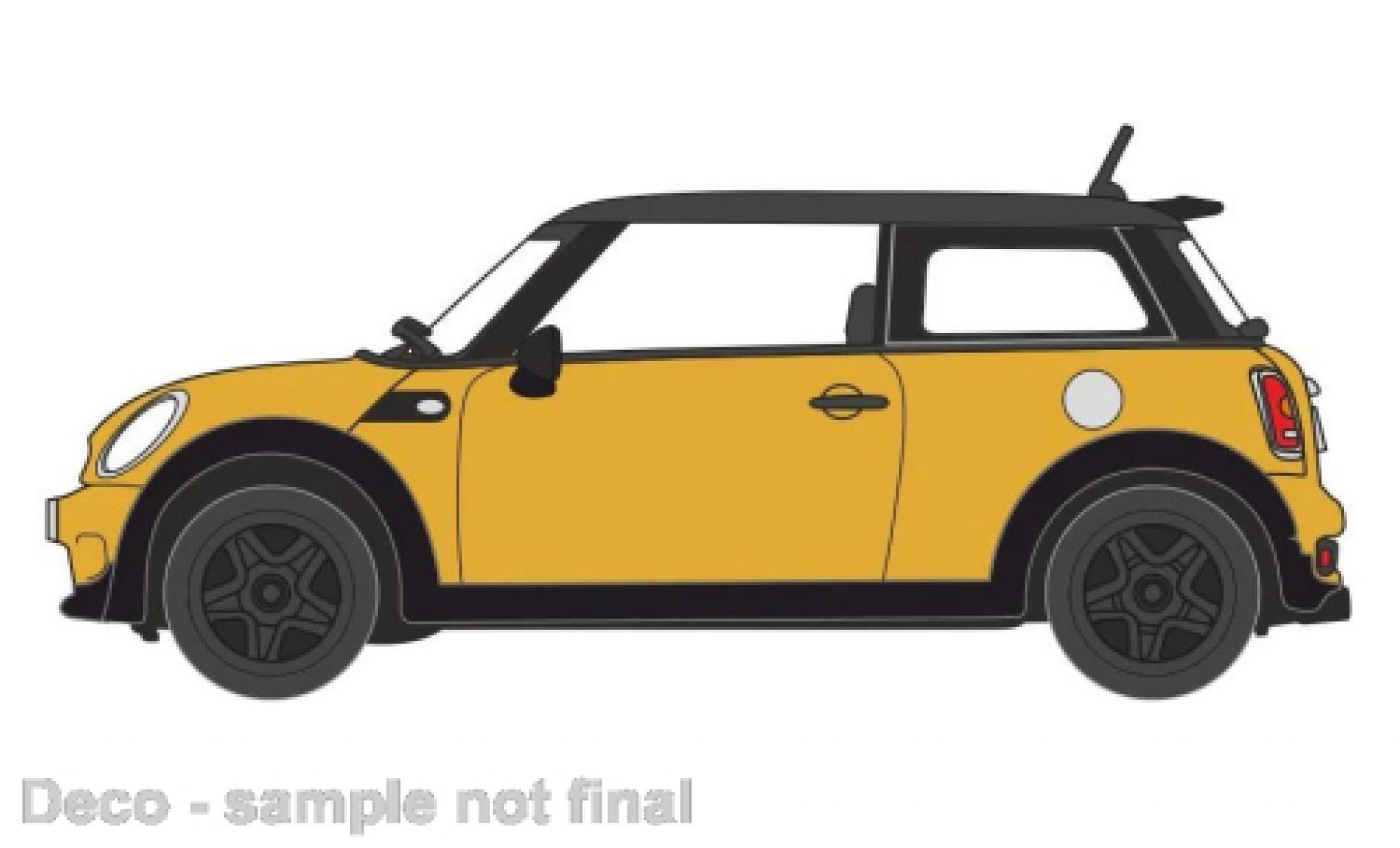 Mini Cooper 1/76 Oxford geel/zwart modelauto