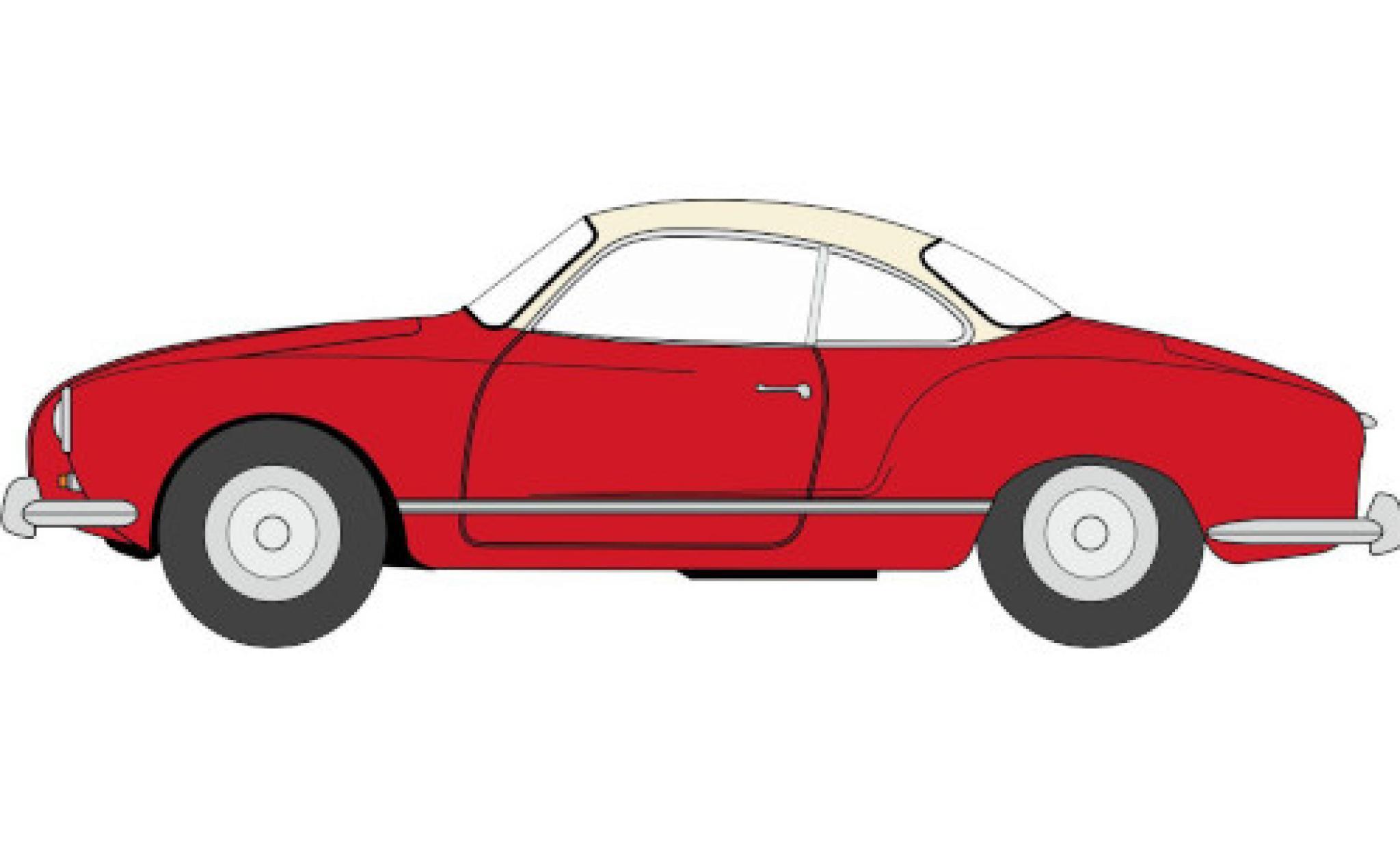 Volkswagen Karmann 1/76 Oxford Ghia rood/wit modelauto
