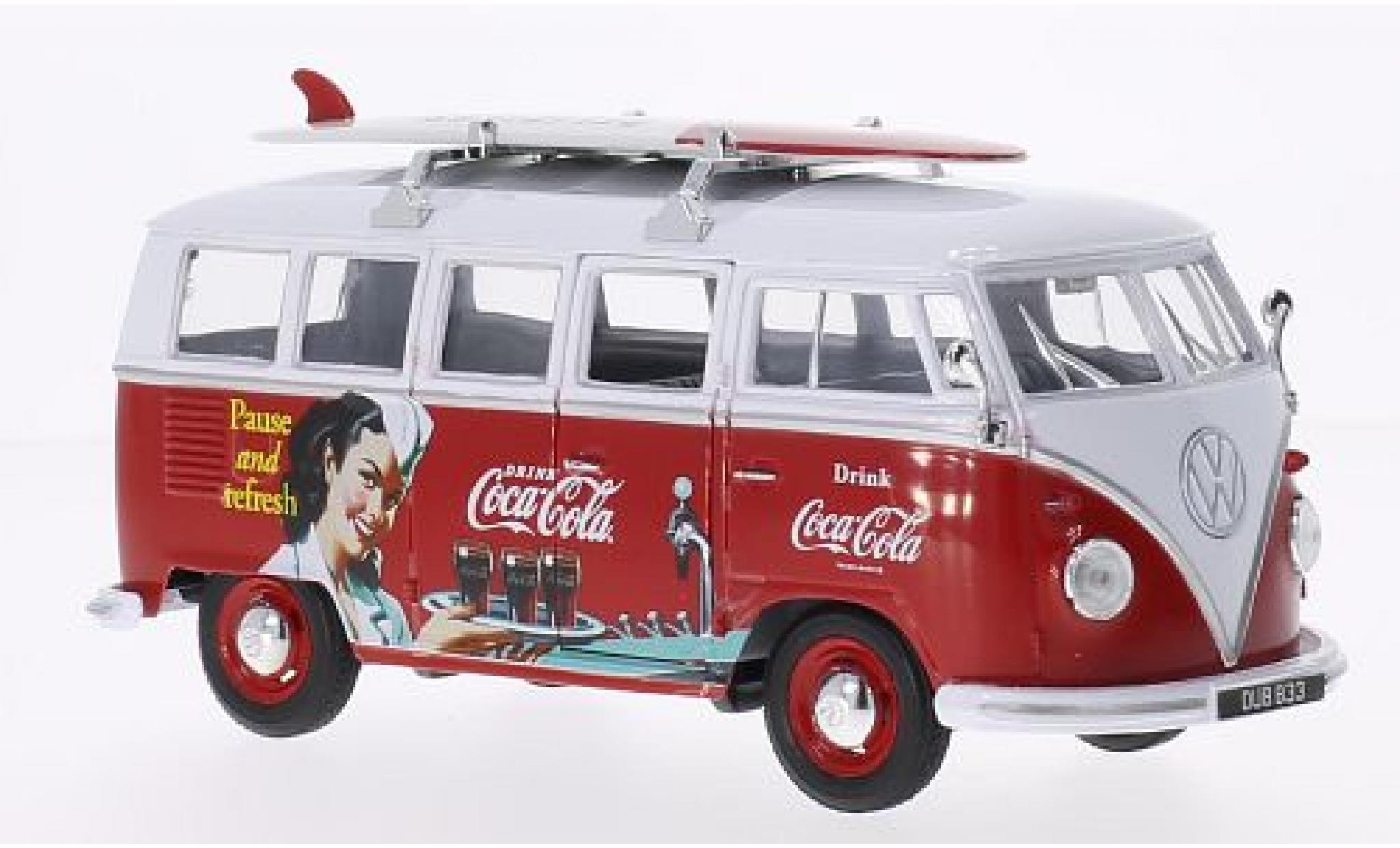 Volkswagen T1 1/24 Oxford Bus Coca-Cola avec Surfboard modelauto